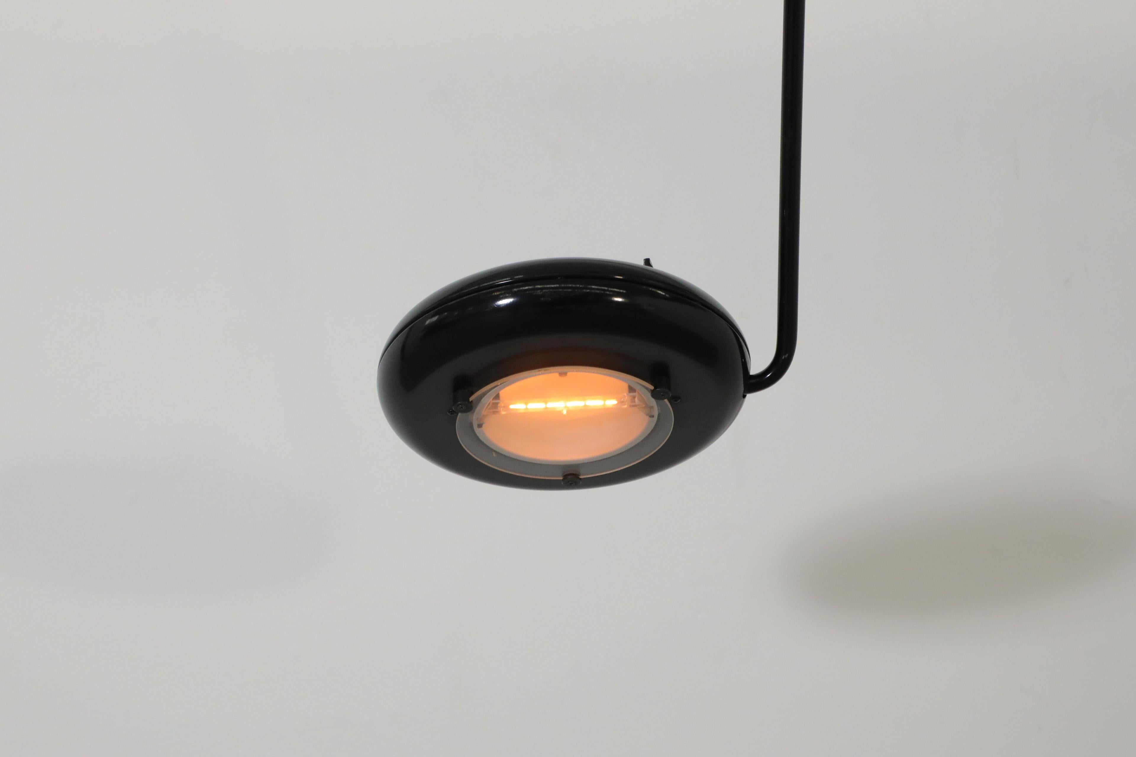 MOD Black Ceiling Lamp in the style of Tommaso Cimini for Lumina, 1984 For Sale 8
