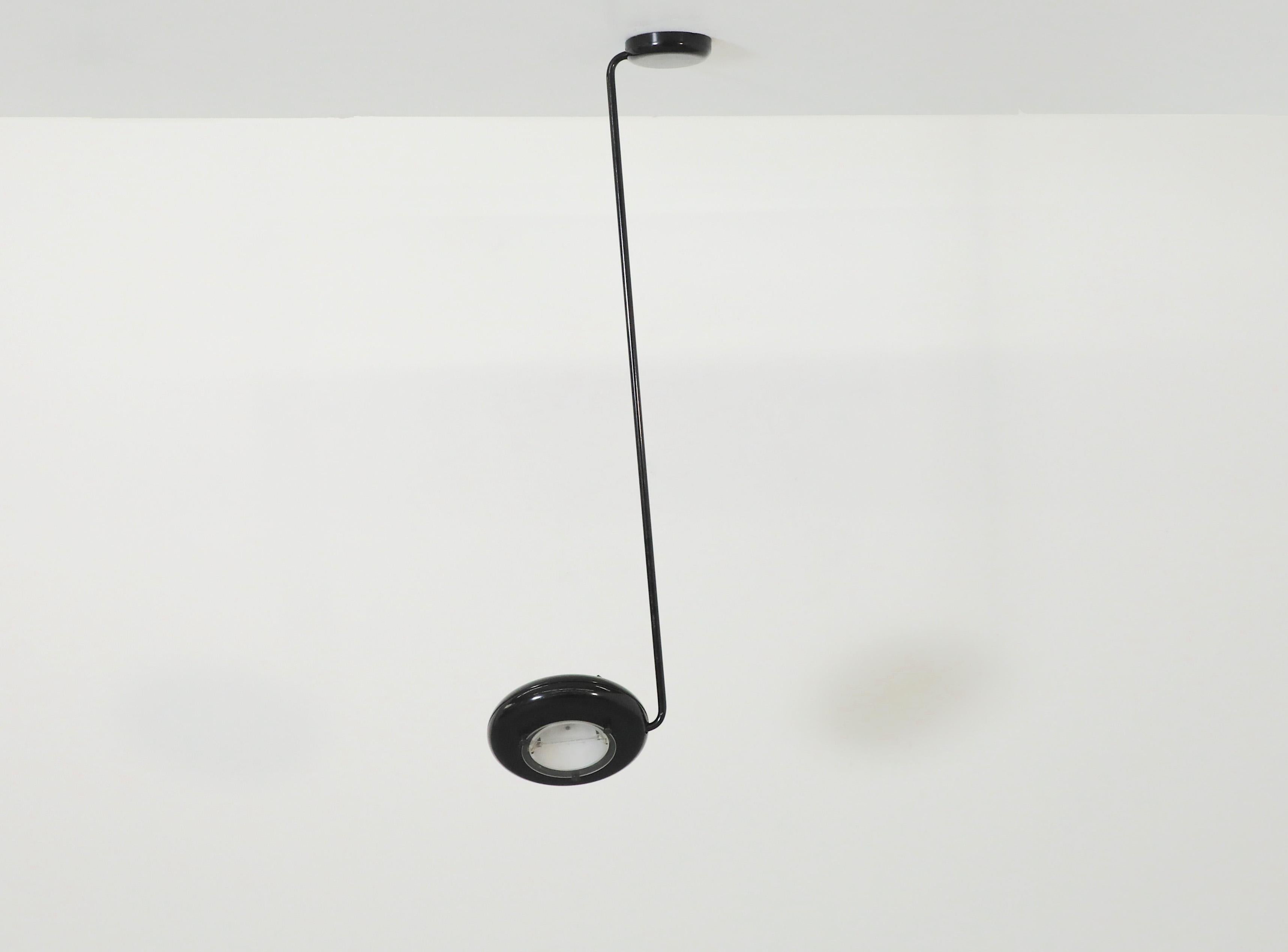 MOD Black Ceiling Lamp in the style of Tommaso Cimini for Lumina, 1984 For Sale 10