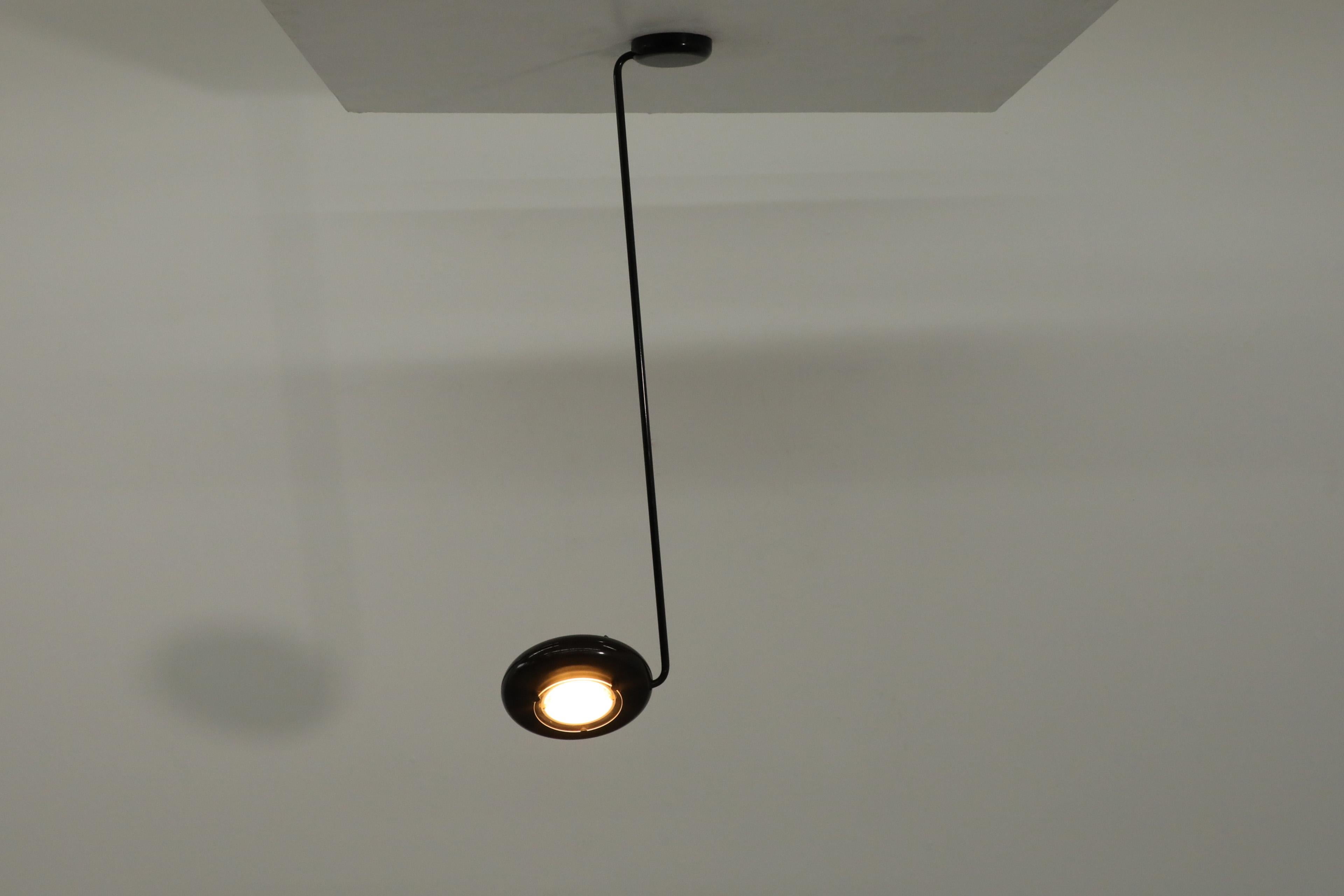 Mid-Century Modern MOD Black Ceiling Lamp in the style of Tommaso Cimini for Lumina, 1984 For Sale