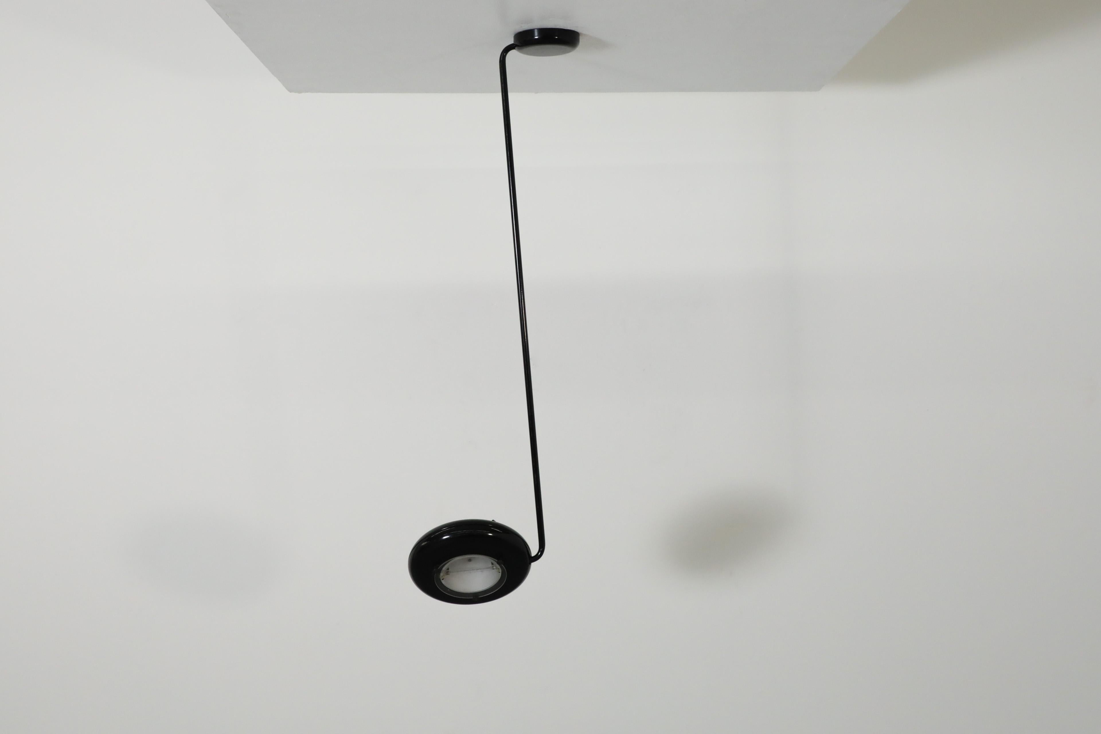 European MOD Black Ceiling Lamp in the style of Tommaso Cimini for Lumina, 1984 For Sale