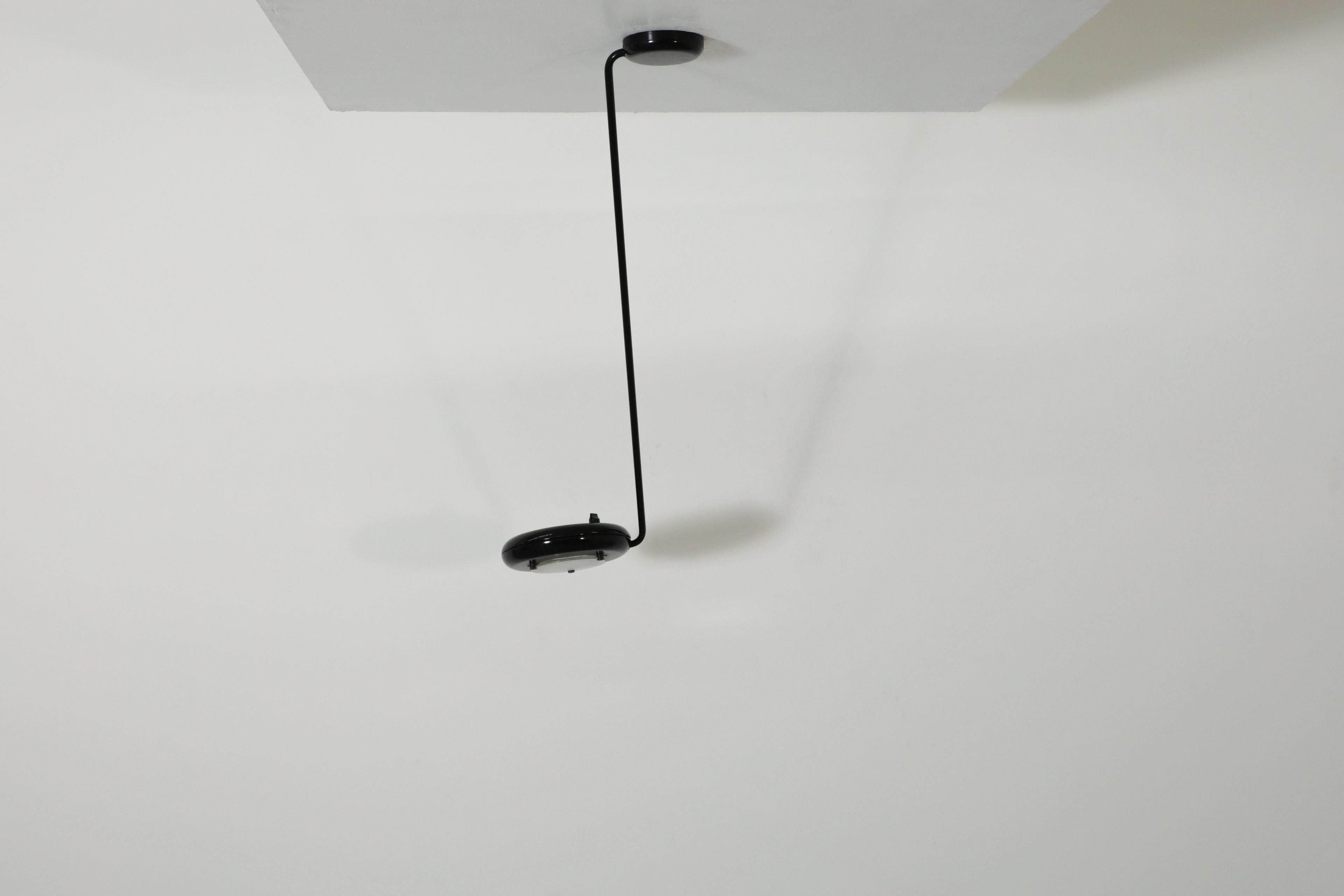 MOD Black Ceiling Lamp in the style of Tommaso Cimini for Lumina, 1984 In Good Condition For Sale In Los Angeles, CA
