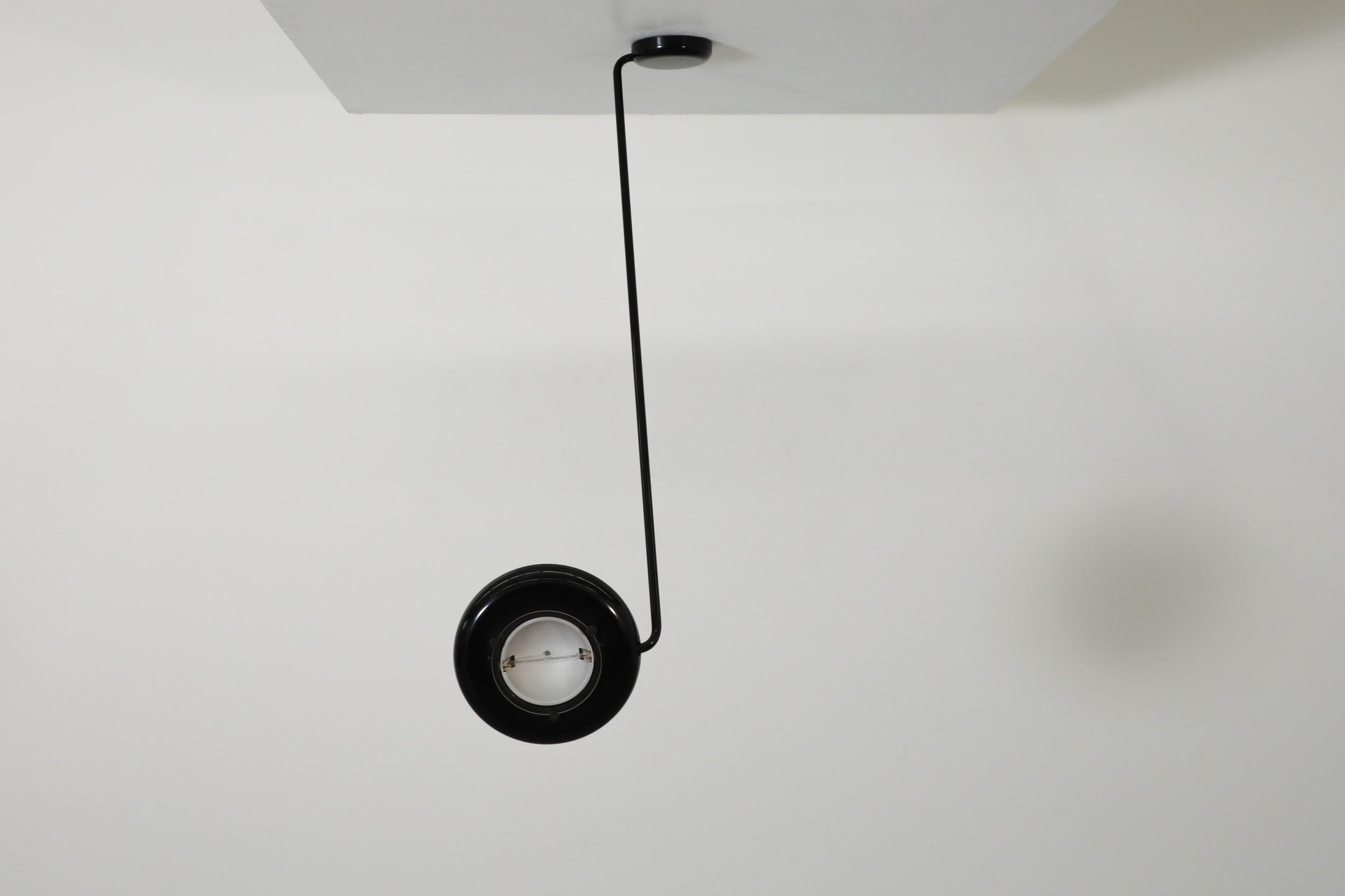 Late 20th Century MOD Black Ceiling Lamp in the style of Tommaso Cimini for Lumina, 1984 For Sale