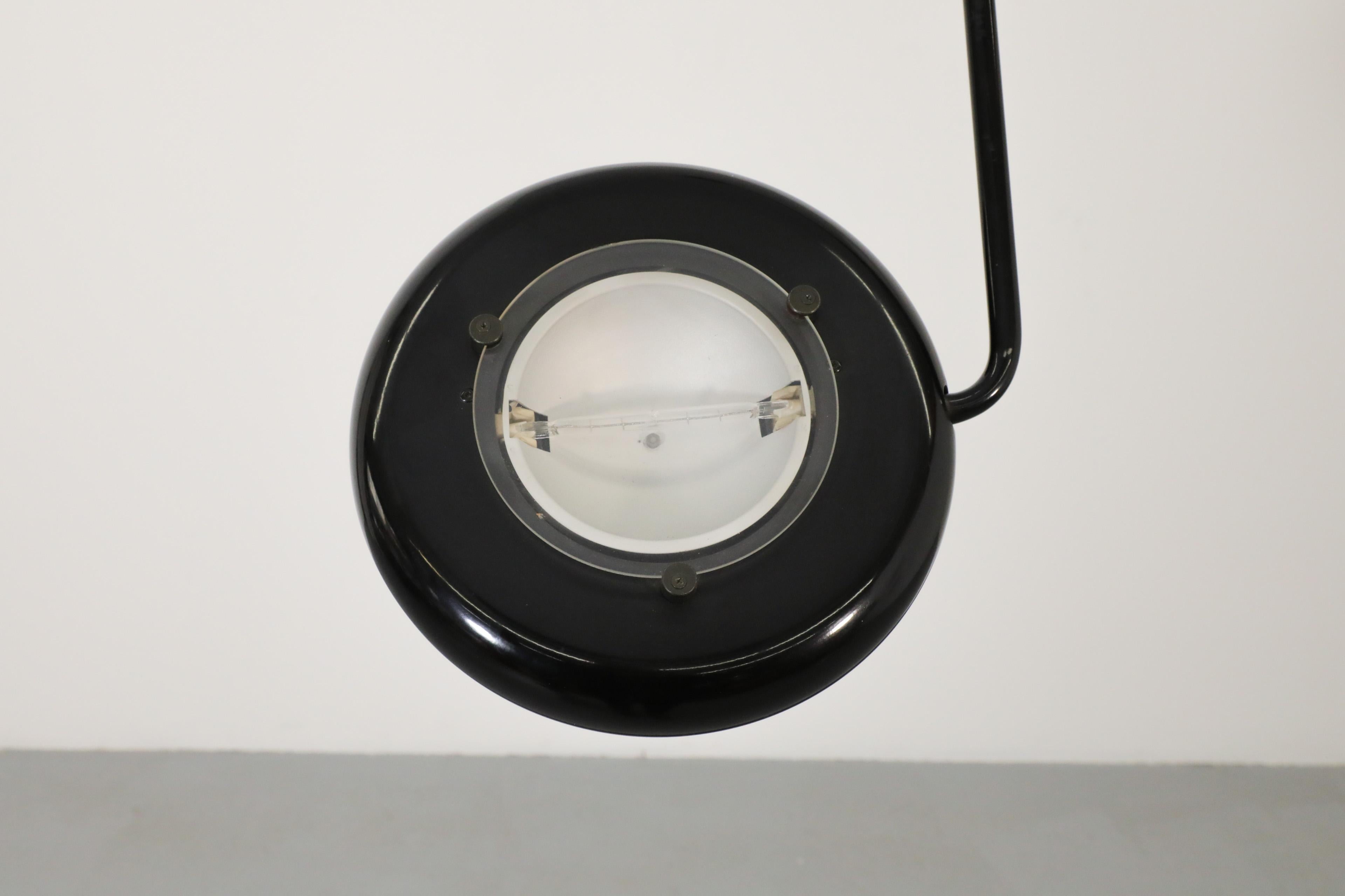 Metal MOD Black Ceiling Lamp in the style of Tommaso Cimini for Lumina, 1984 For Sale