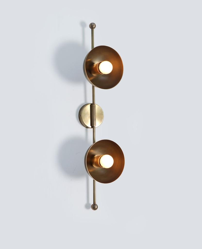 Mod Brass Dome Wall Sconce Two by Lamp Shaper
Dimensions: D 15.5 x W 14 x H 66 cm.
Materials: Brass.

Different finishes available: raw brass, aged brass, burnt brass and brushed brass Please contact us.

All our lamps can be wired according to each