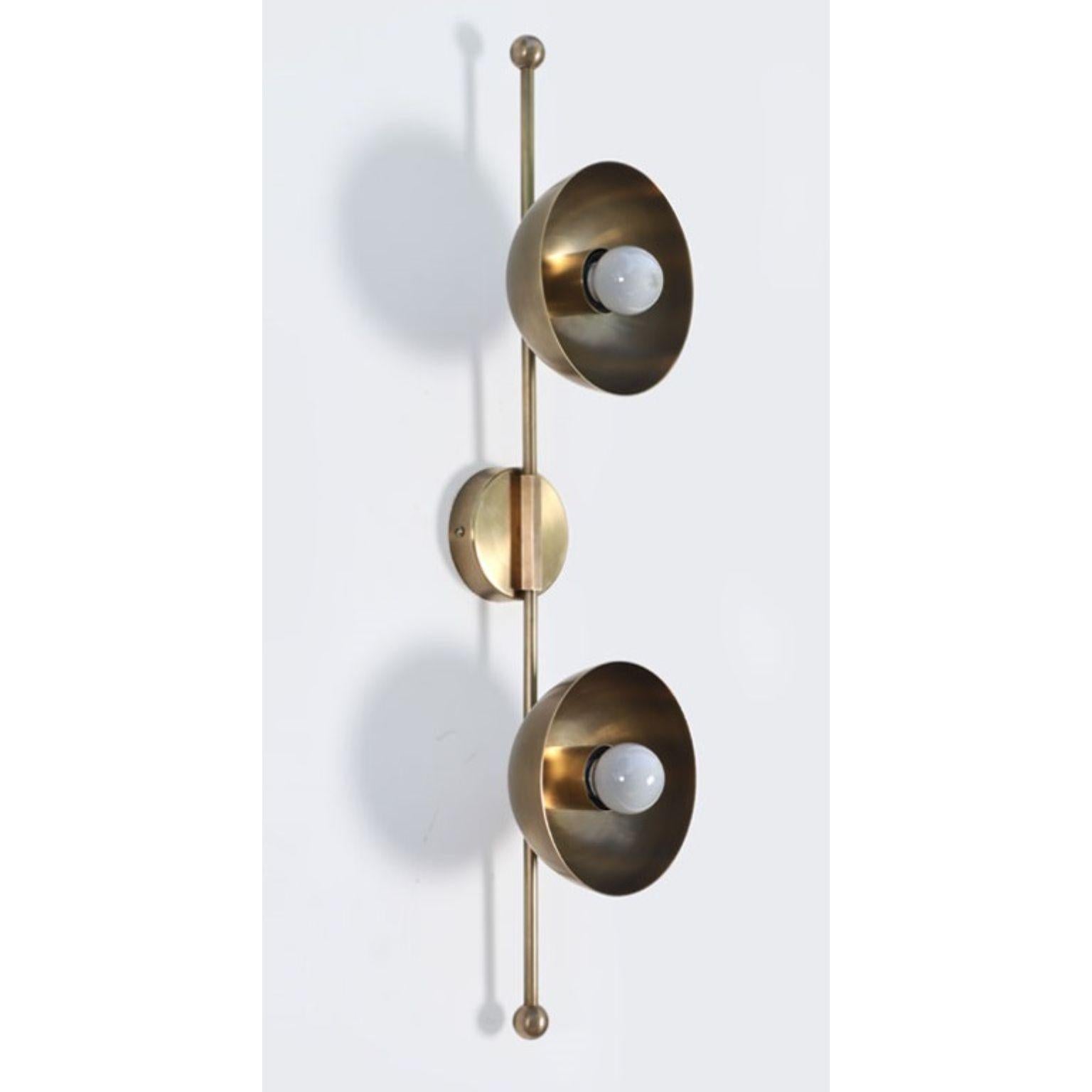 Indian Mod Brass Dome Wall Sconce Two by Lamp Shaper For Sale