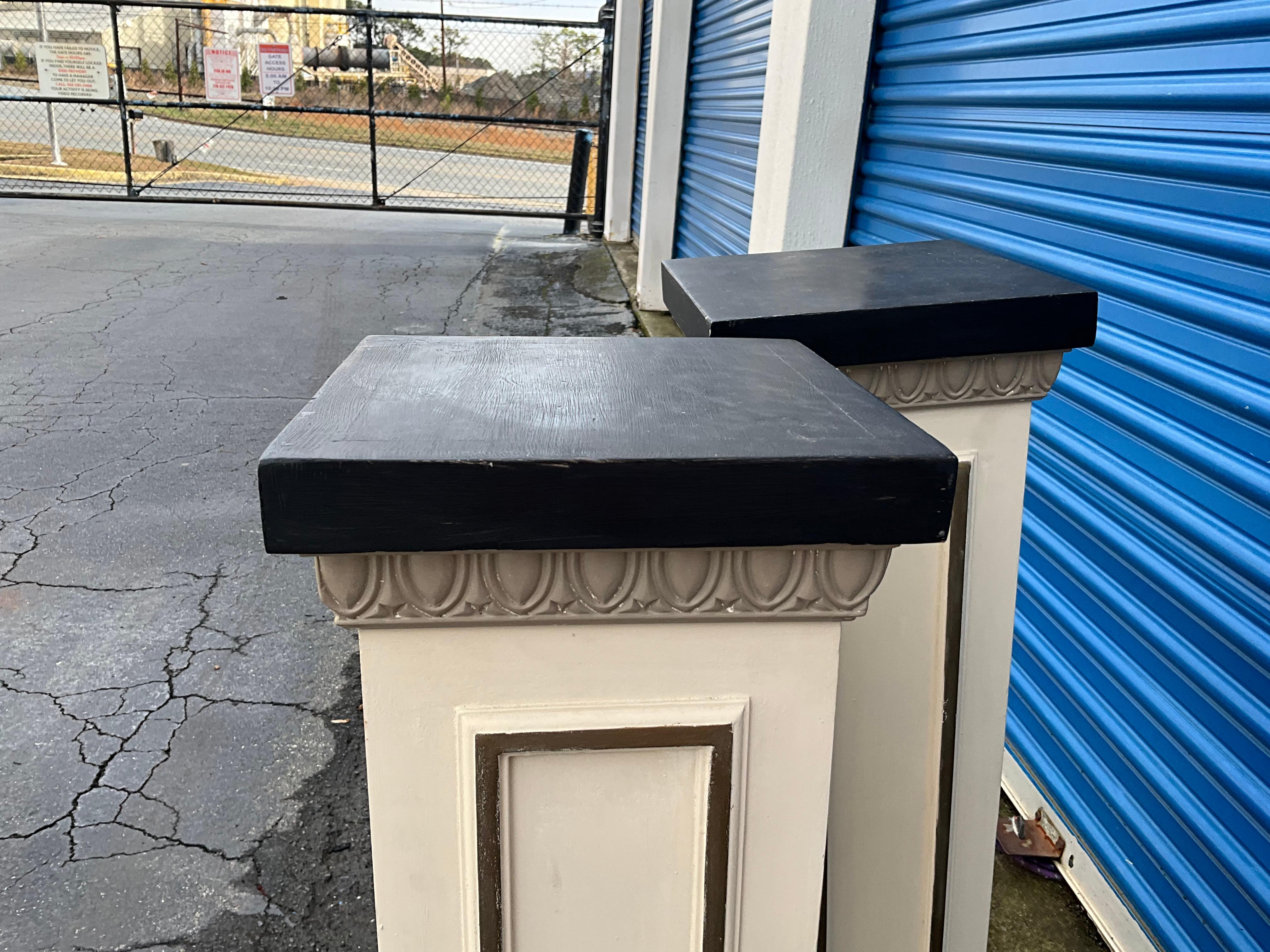 20th Century Mod-Century Italian Neo-Classical Style Painted Columns / Pedestals, Pair For Sale