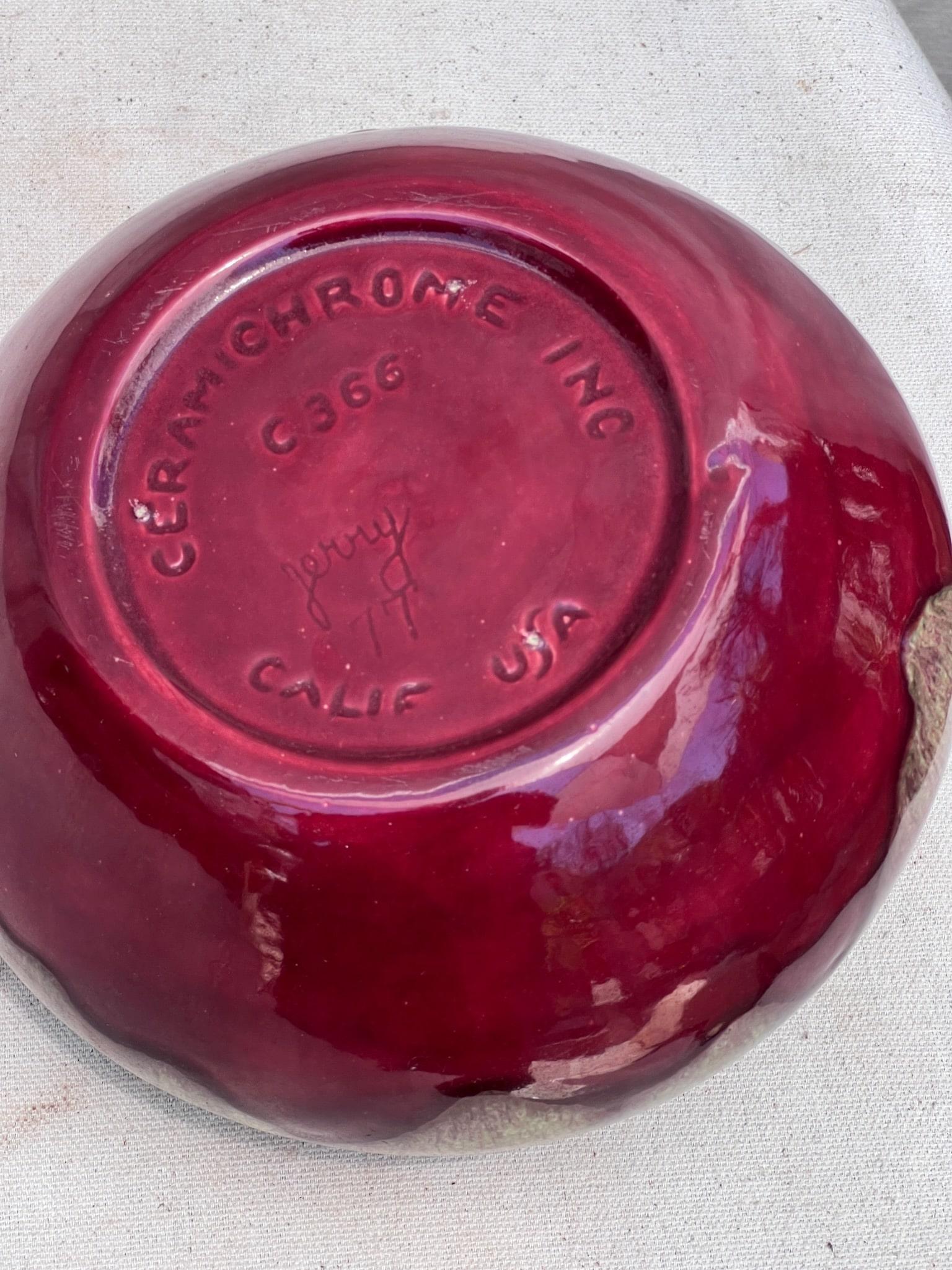 Fin du 20e siècle Mod Ceramichrome California Pottery Bol Pinched Top en vente