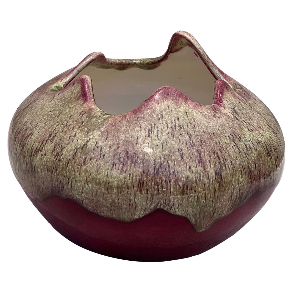 Mod Ceramichrome California Pottery Bowl Pinched Top For Sale