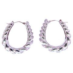 Mod Deco Shrimp Lever Semi Hoop Earrings 14kt gold 12588*