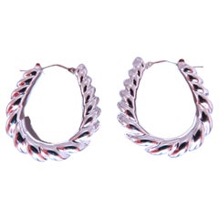 Pendientes Semi Aros Mod Deco Camarón Palanca Oro de 14 kt 12588