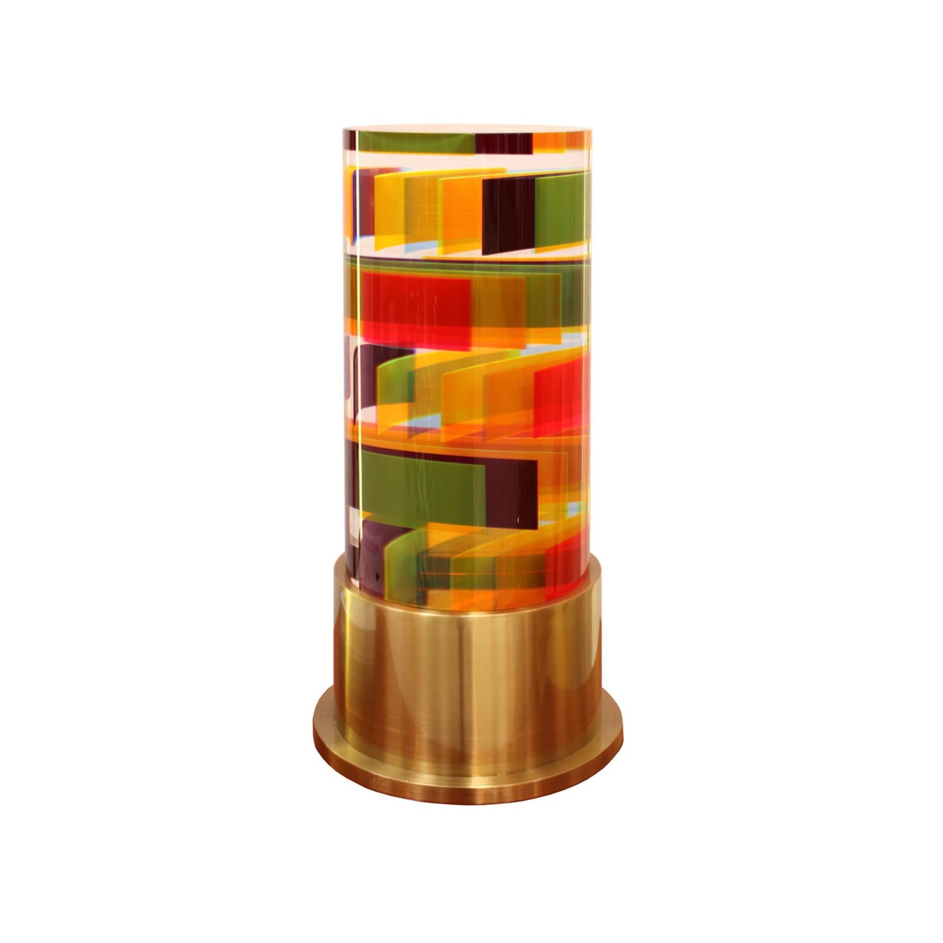 Italian table lamp mod DNA designed by Superego Studio. Made of diferent colored plexiglass pieces assembled like in a 3D mosaic. Structure made of solid brass. Designed by Studio Superego.

Our main target is customer satisfaction, so we include