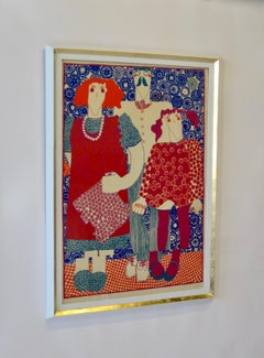 Mod Era Vividly Colored Silkscreen on Paper by Myfanwy Phillips