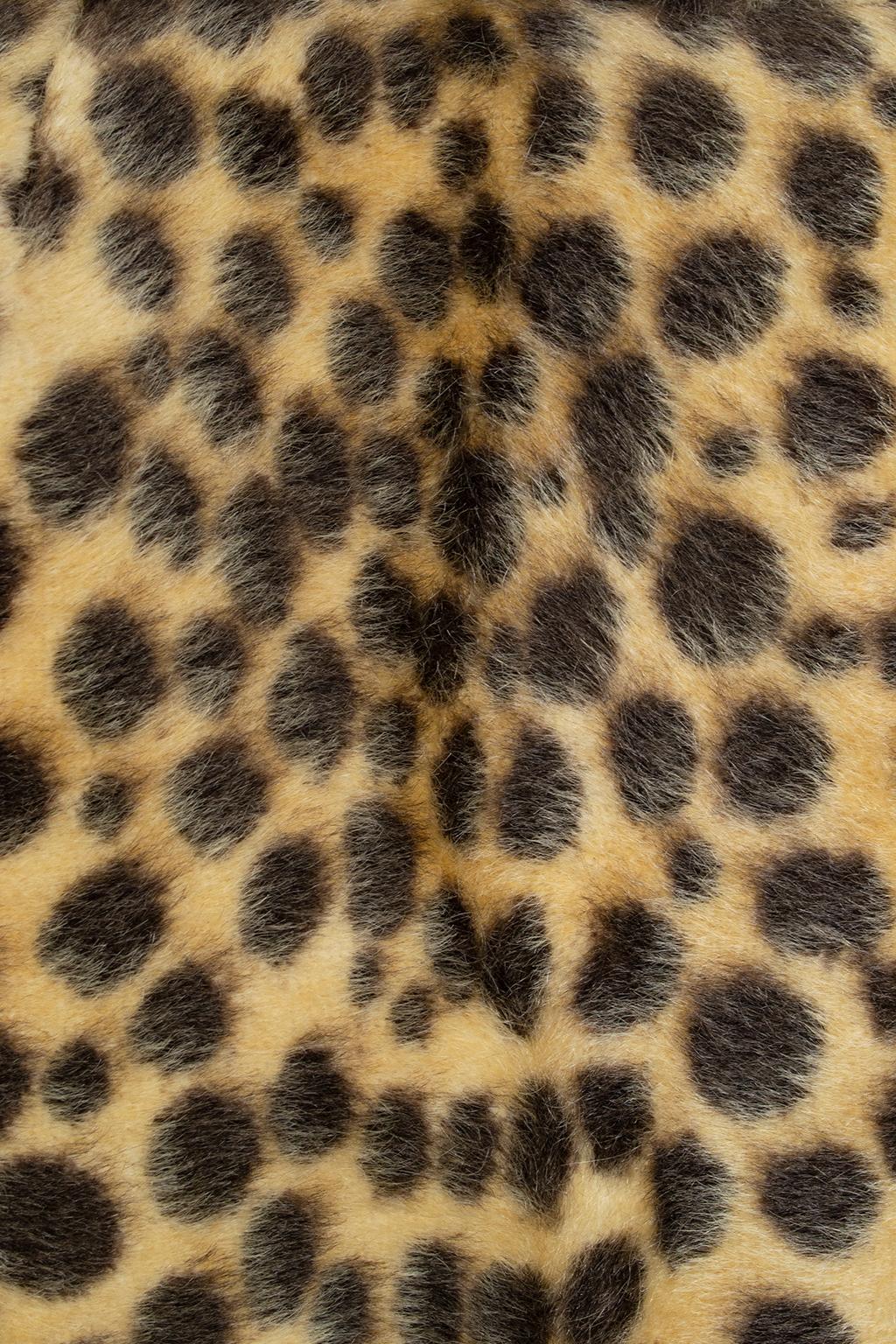 Mod Faux Leopard Double-Breasted Princess Coat with Oversize Buckle – XS, 1950s 9