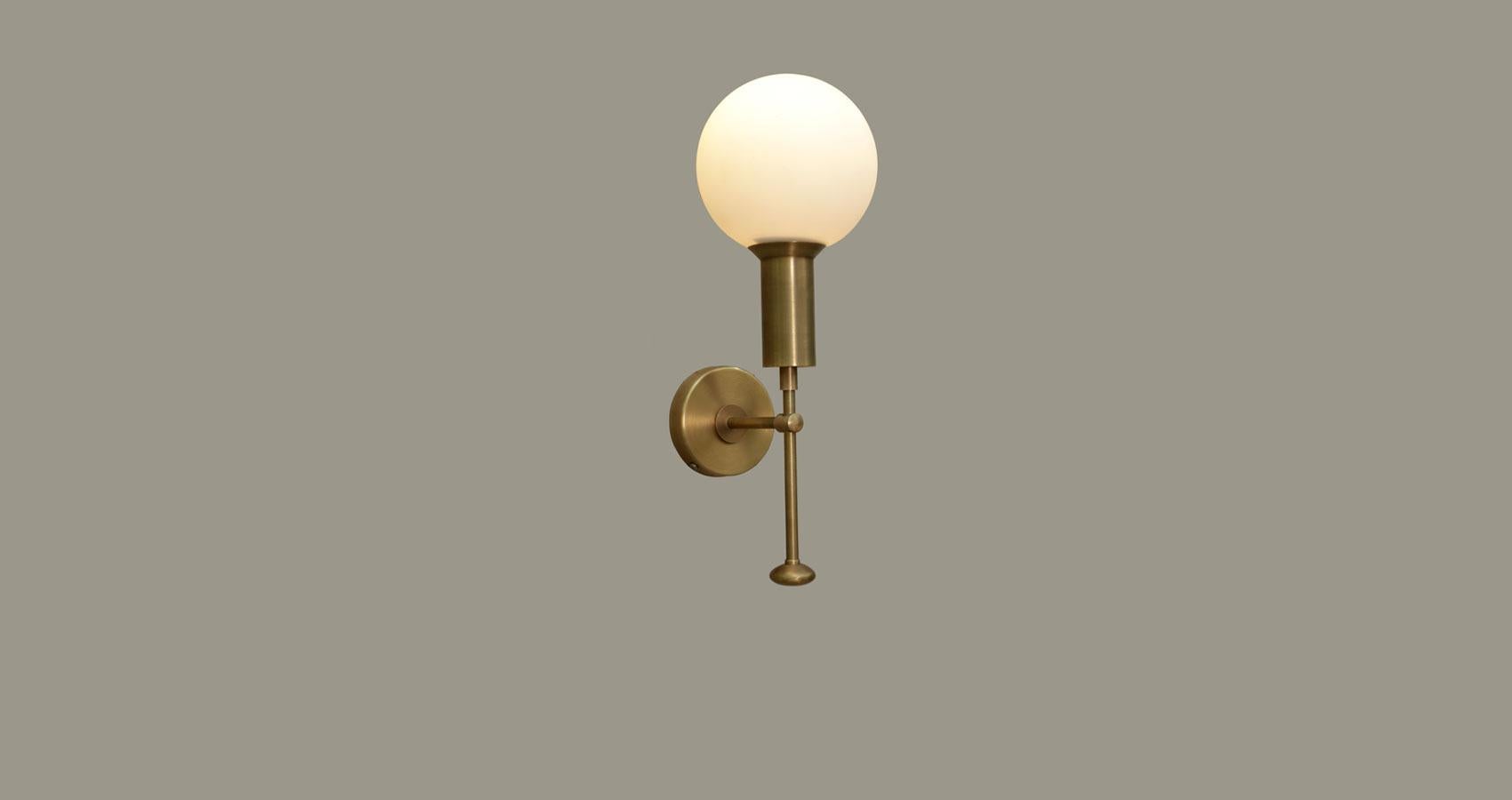 Indian Mod Glass Globe Wall Sconce by Lamp Shaper For Sale