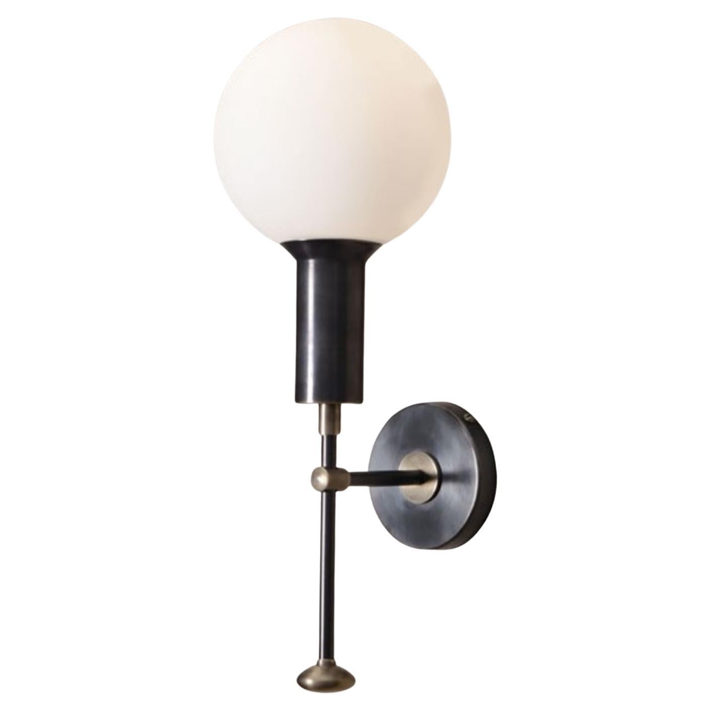 Mod Glass Globe Wall Sconce by Lamp Shaper For Sale