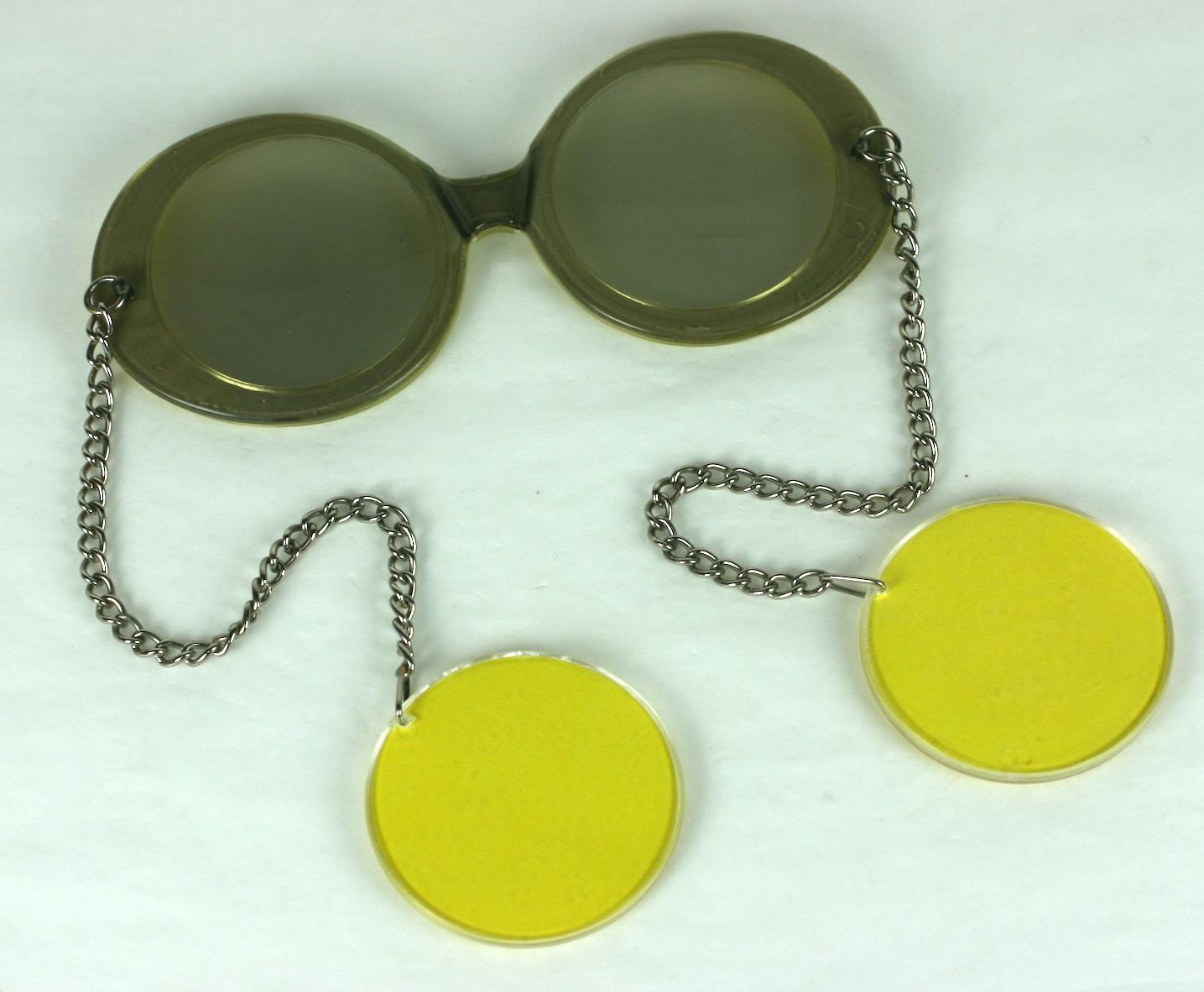 sunglasses with earrings attached