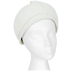 Mod Ivory Wool Courrèges-Inspired Bubble Hat - Marshall Field French Room, 1960s