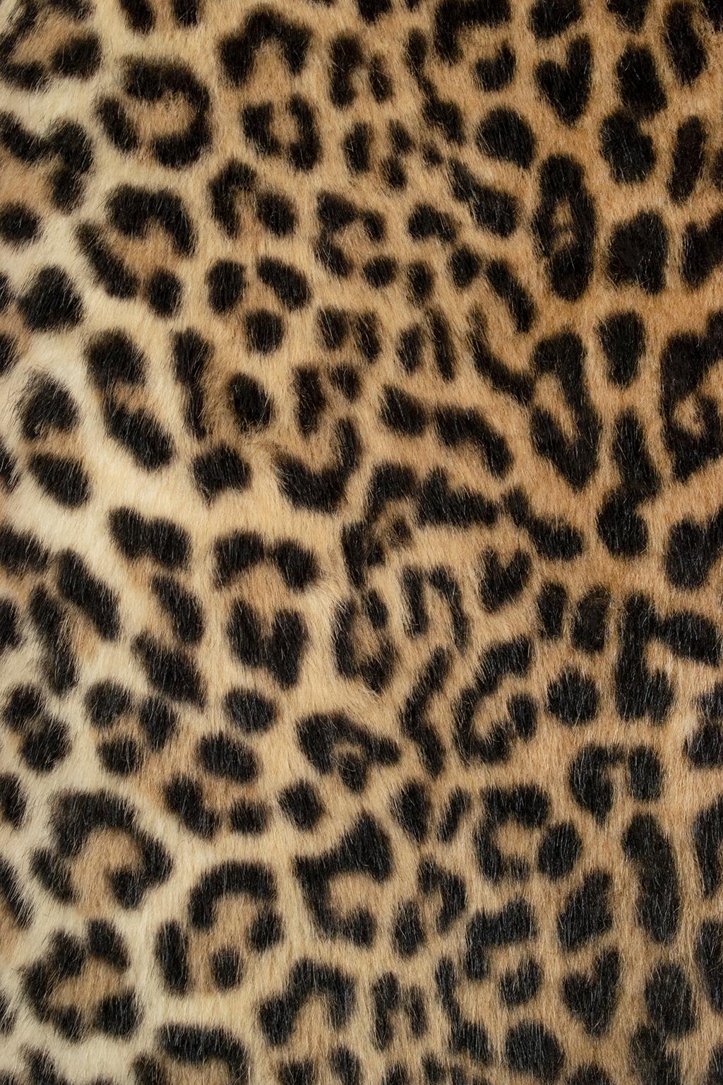 Mod *Large Size* Faux Leopard ¾ Length A-Line Bracelet Sleeve Coat – L-XL, 1960s 6