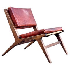 Chaise longue Mod en cuir et Wood Wood