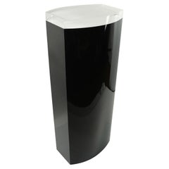 Mod Lucite Black and Clear Light Up Pedestal