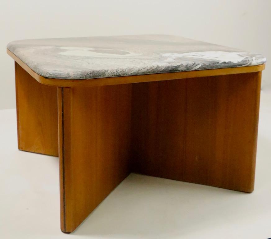 Swedish Mod Marble-Top End Table by Bendixen