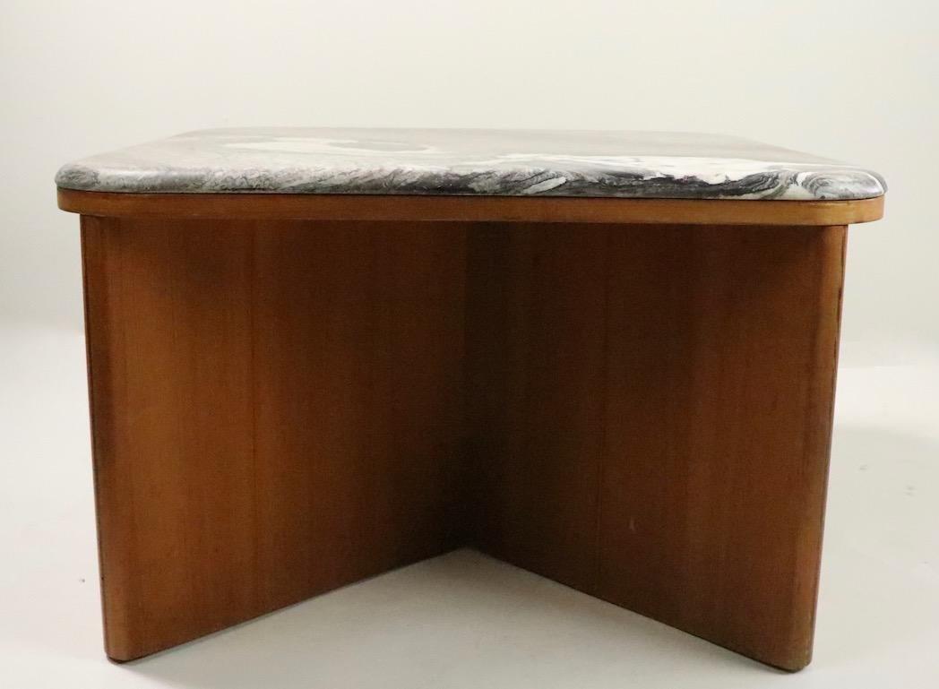 Veneer Mod Marble-Top End Table by Bendixen
