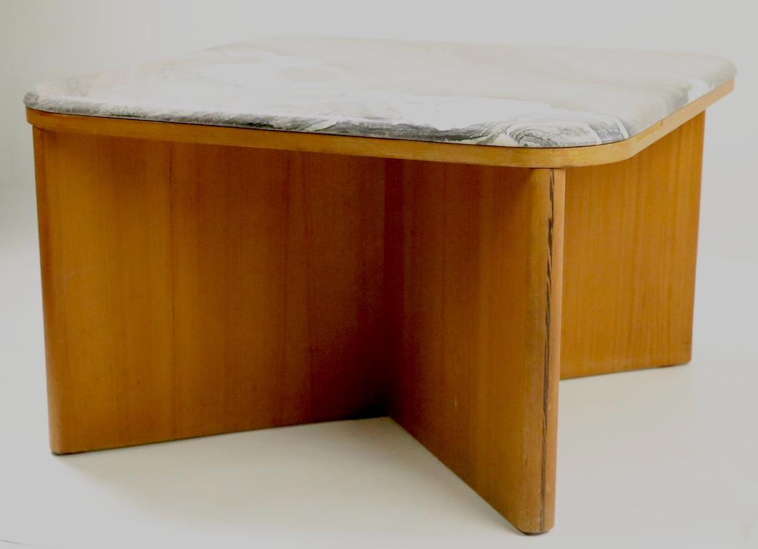 20th Century Mod Marble-Top End Table by Bendixen