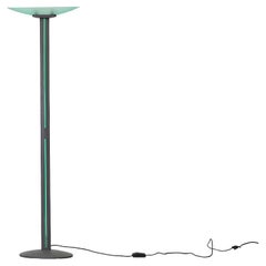 MOD Mazzega Floor Lamp with Green Glass Almond Shaped Shade