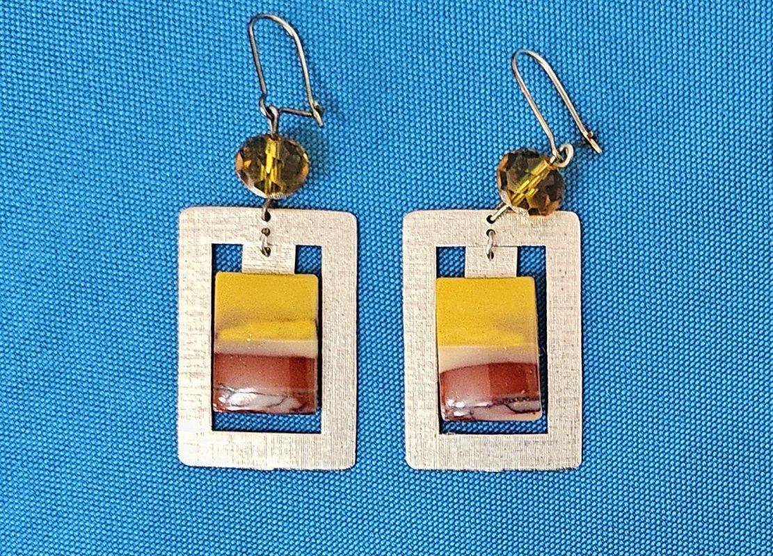 Altro Orecchini a goccia Mod/MCM, pietre semipreziose e argento testurizzato in vendita