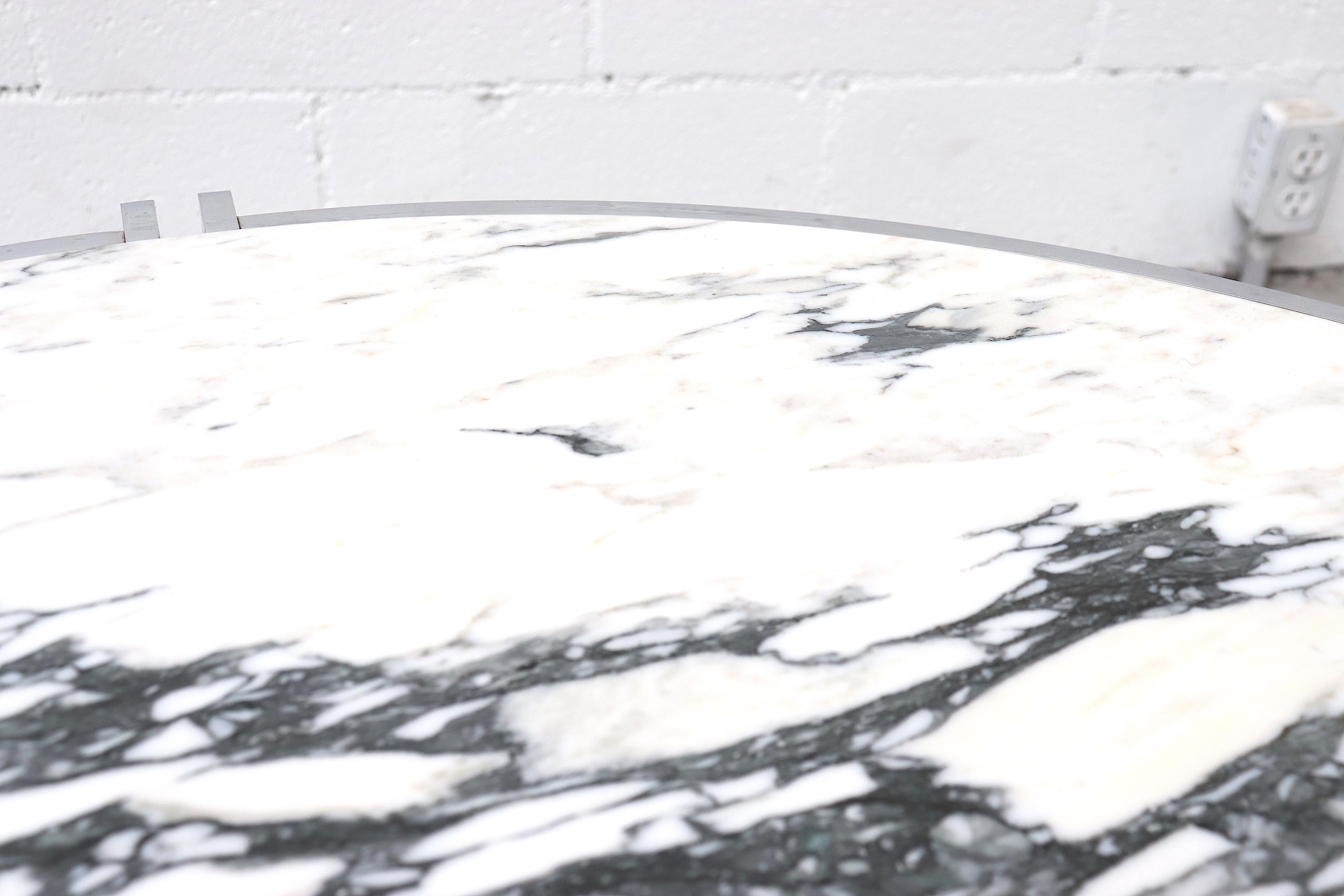 Mod Metaform Style Marble and Chrome Coffee Table 3
