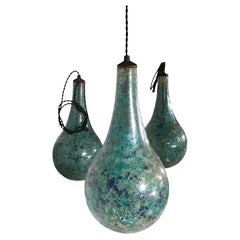 Mod Mid Century  Plastic Confetti Style Drop Form Pendant Lights Three Available