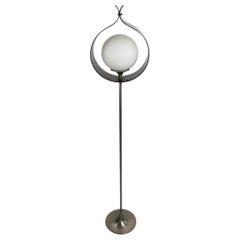 Mod Mid Century Lucite Glass and Metal Floor Lamp by Laurel