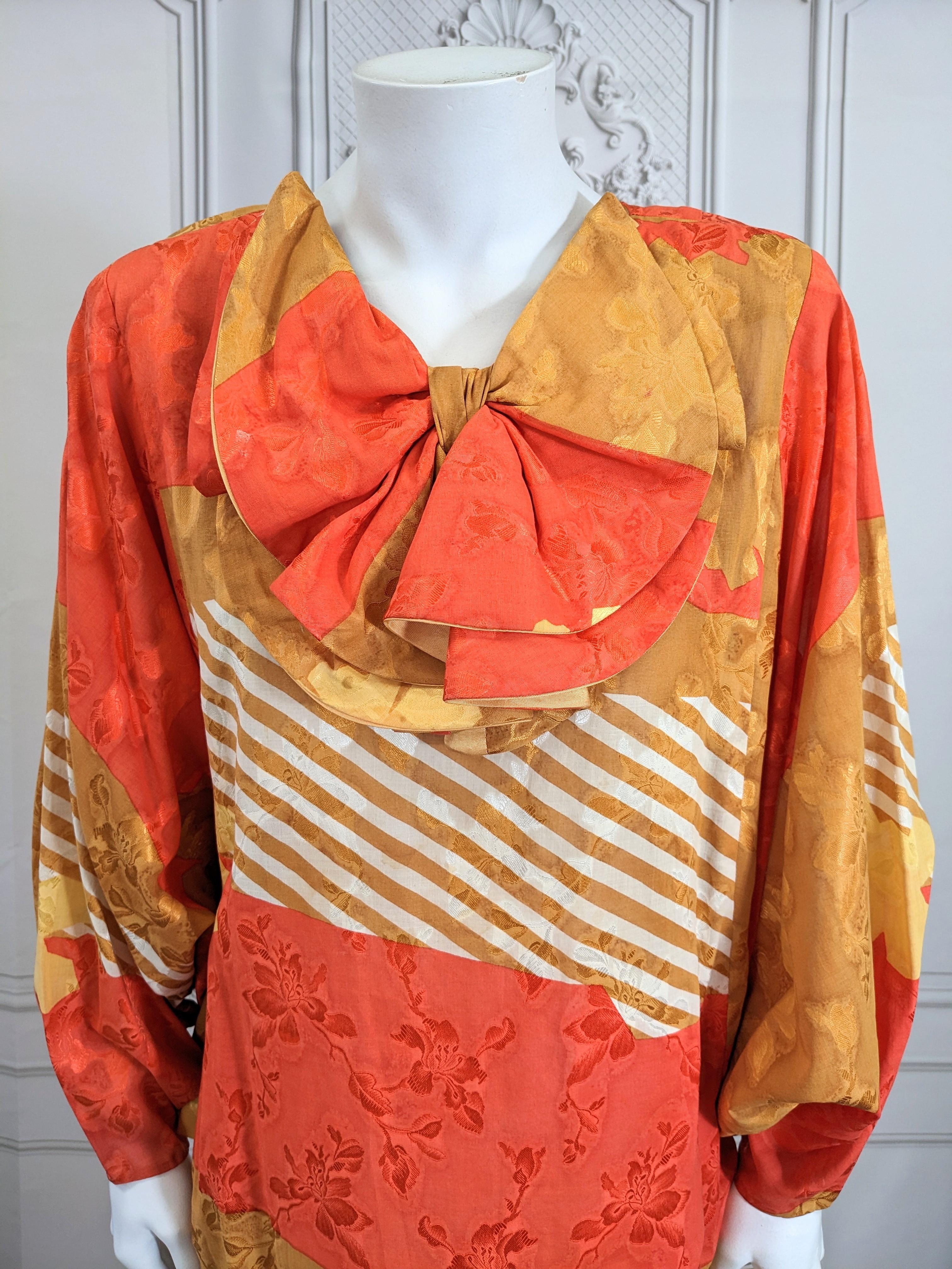 Orange Mod Mignon Batwing 1960's Dress For Sale