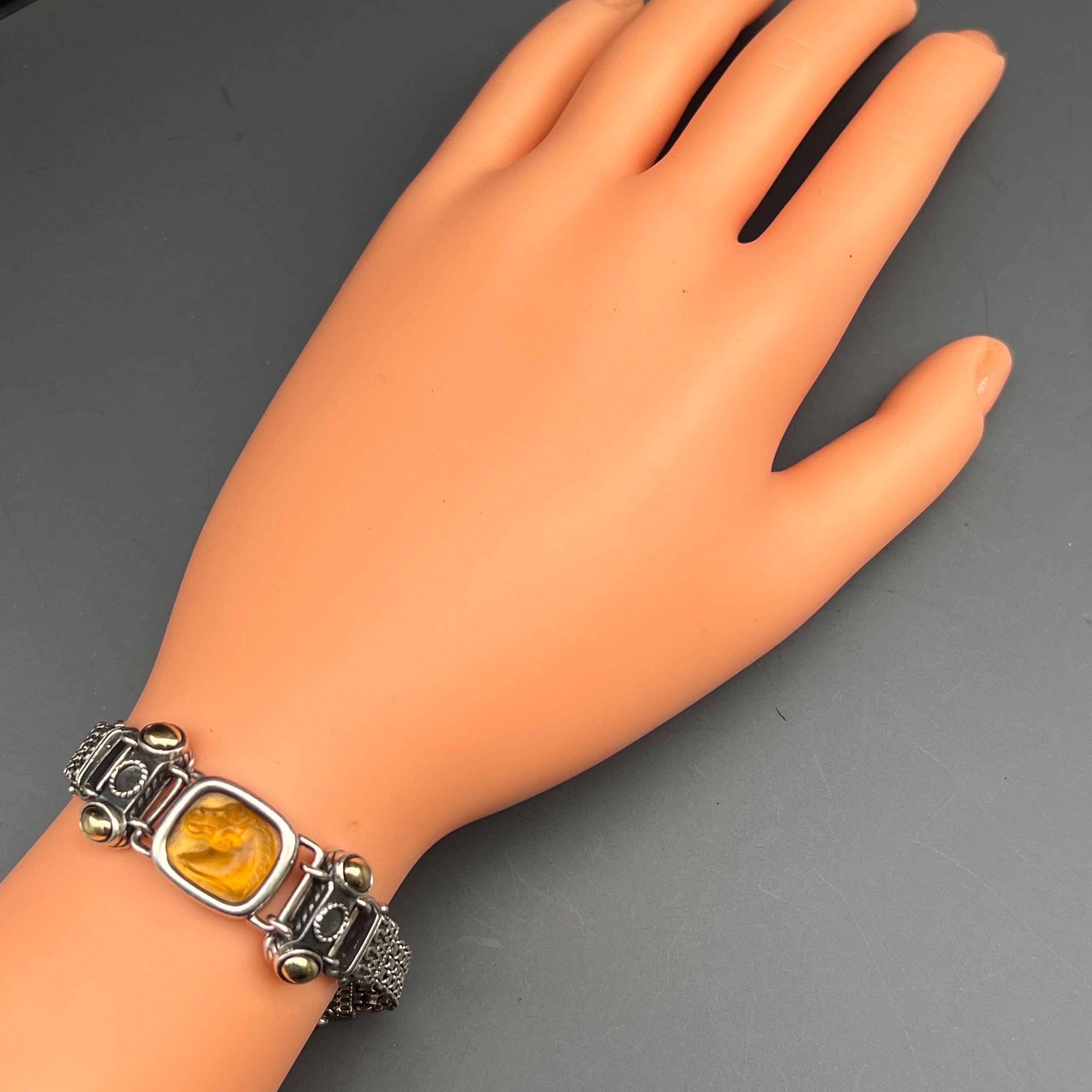 Mod Modern Sterling Silver  14kt Gold Horse Head Bangle For Sale 8