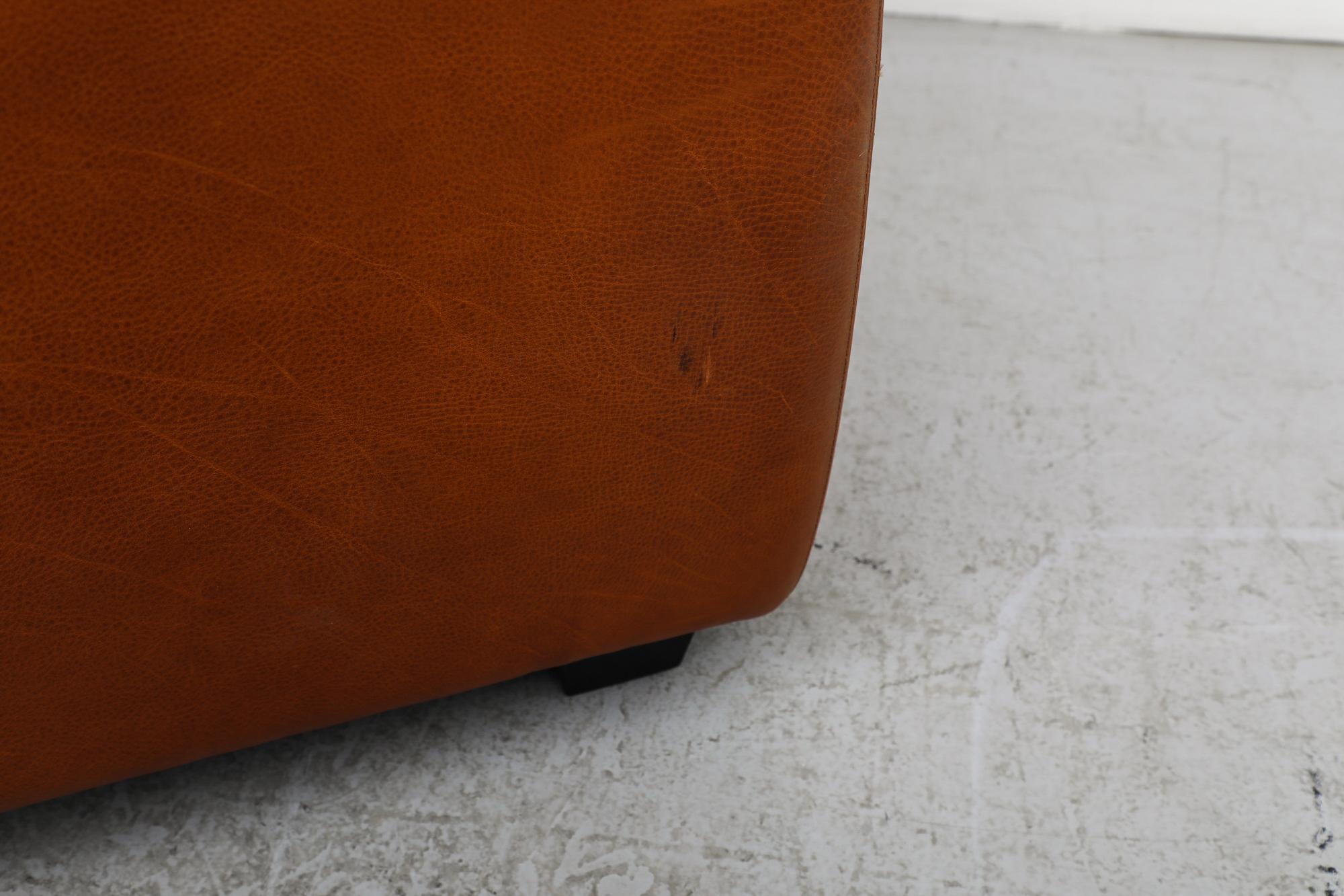 MOD Molinari Inspired 3 seater Cognac Leather Sofa 7