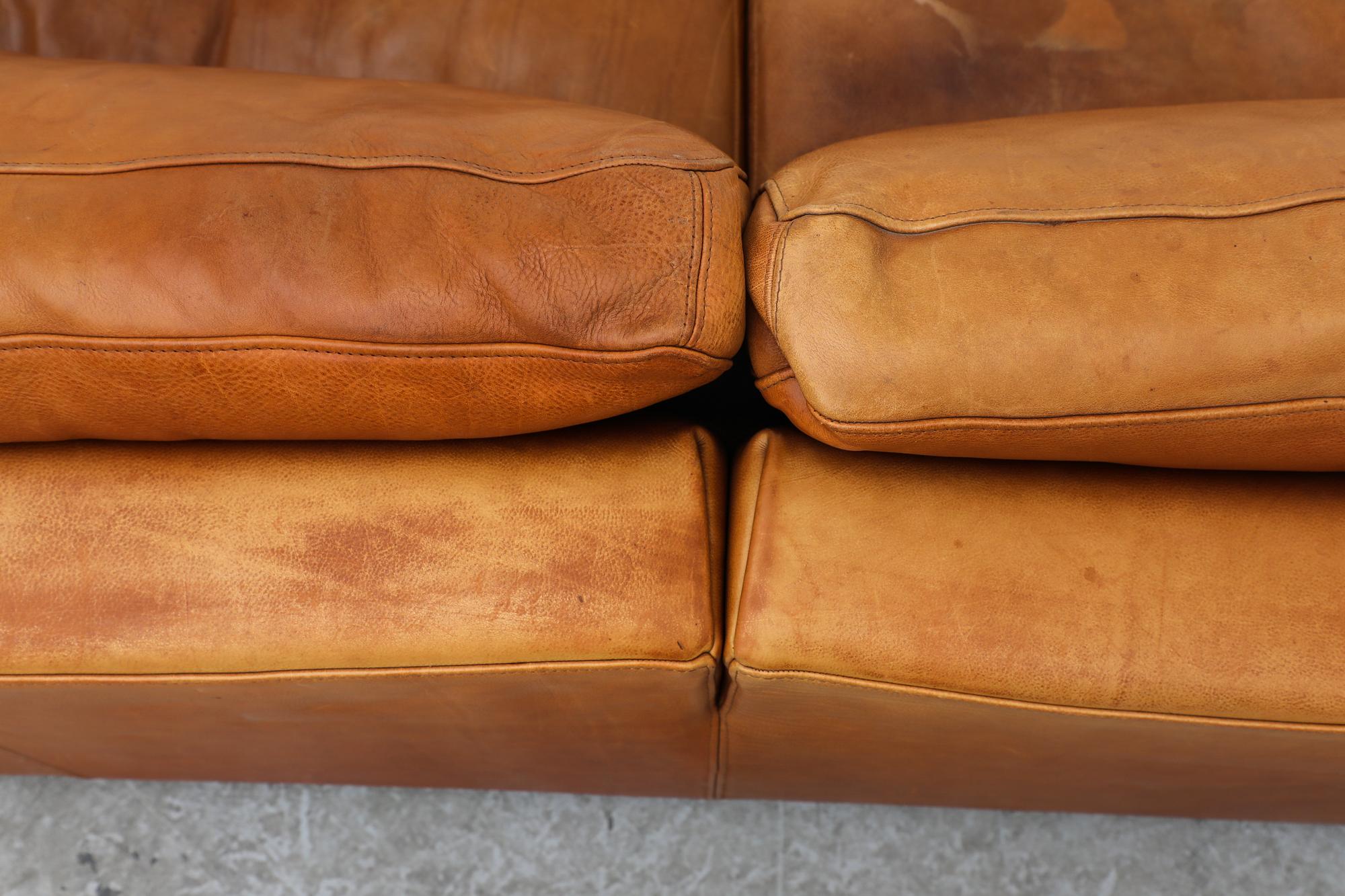 MOD Molinari Inspired 3 seater Cognac Leather Sofa 8