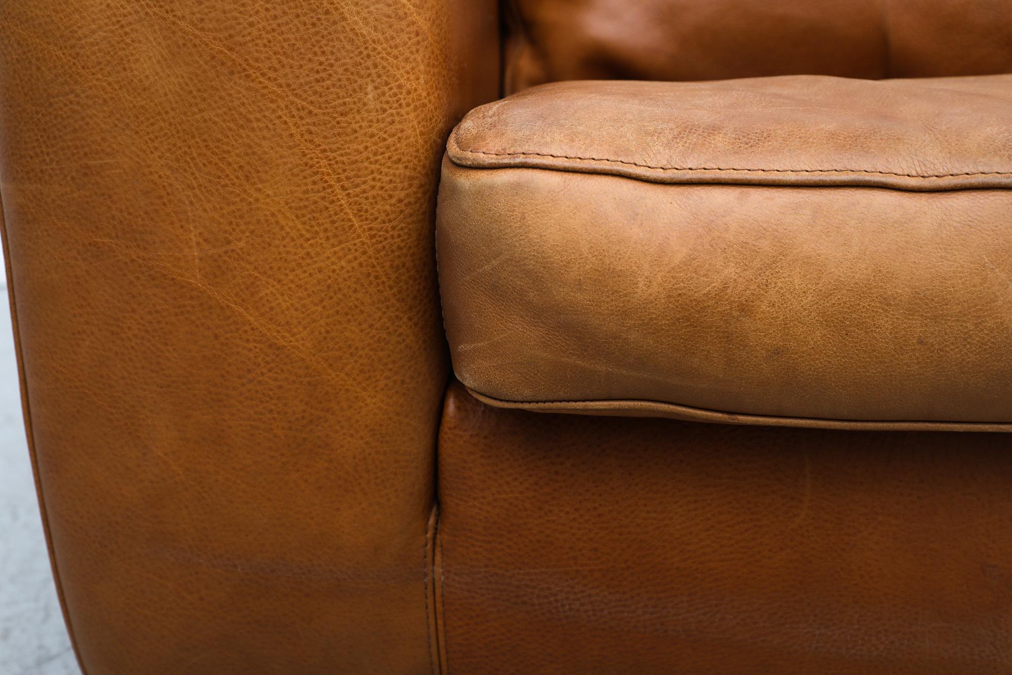 MOD Molinari Inspired 3 seater Cognac Leather Sofa 12