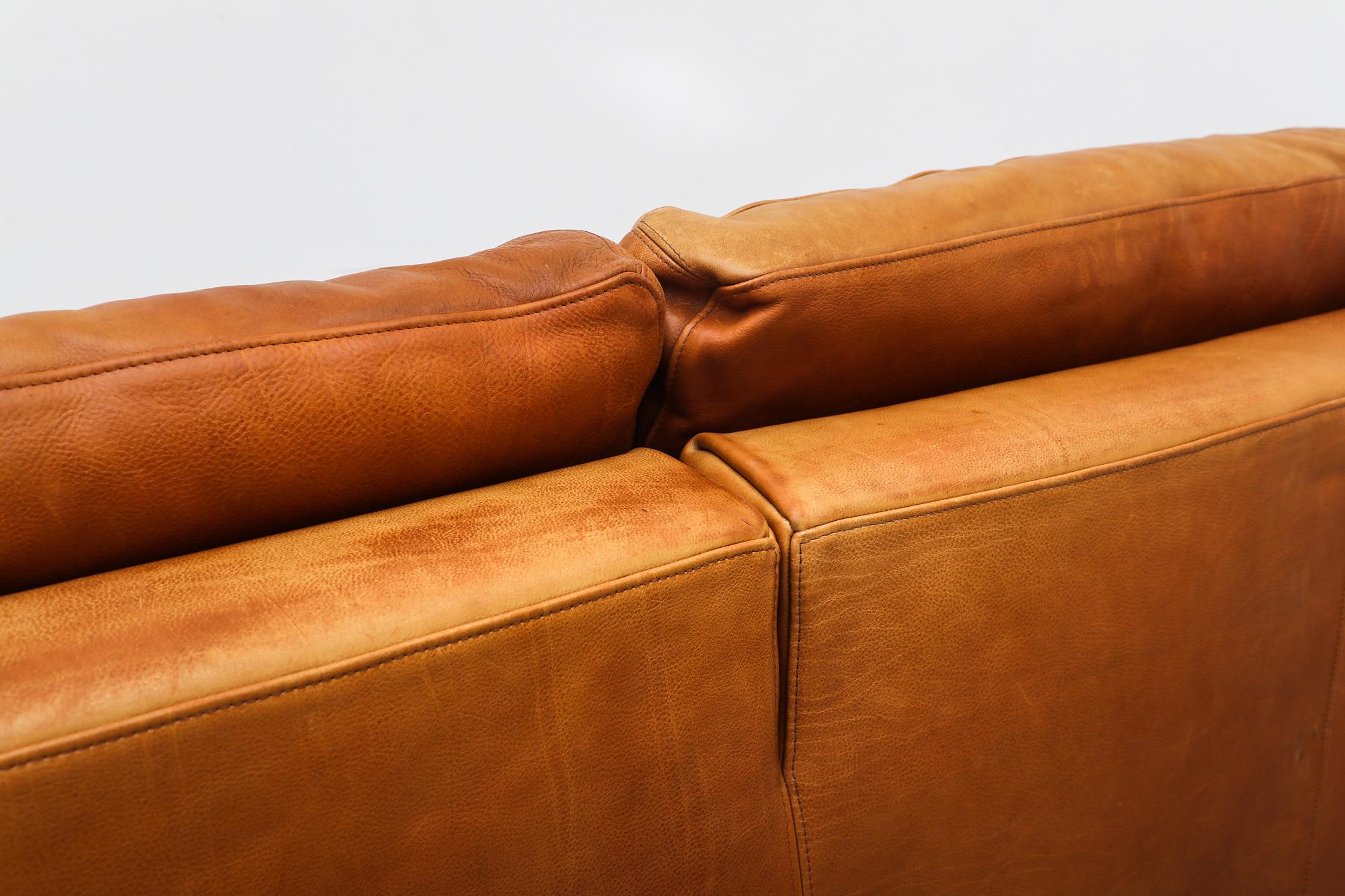 MOD Molinari Inspired 3 seater Cognac Leather Sofa 3