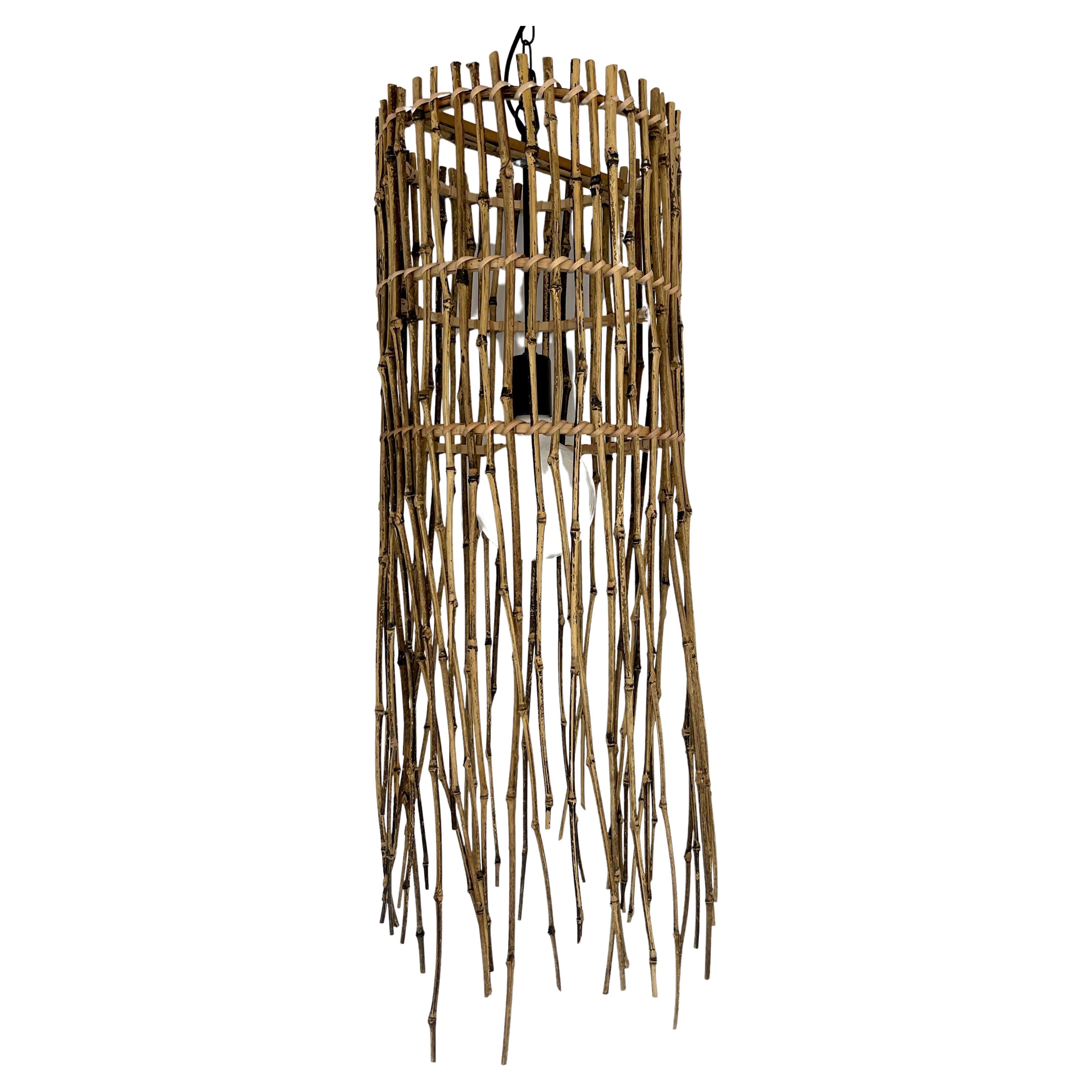 Hängeleuchte aus natürlichem Bambus, 2er-Set verfügbar  