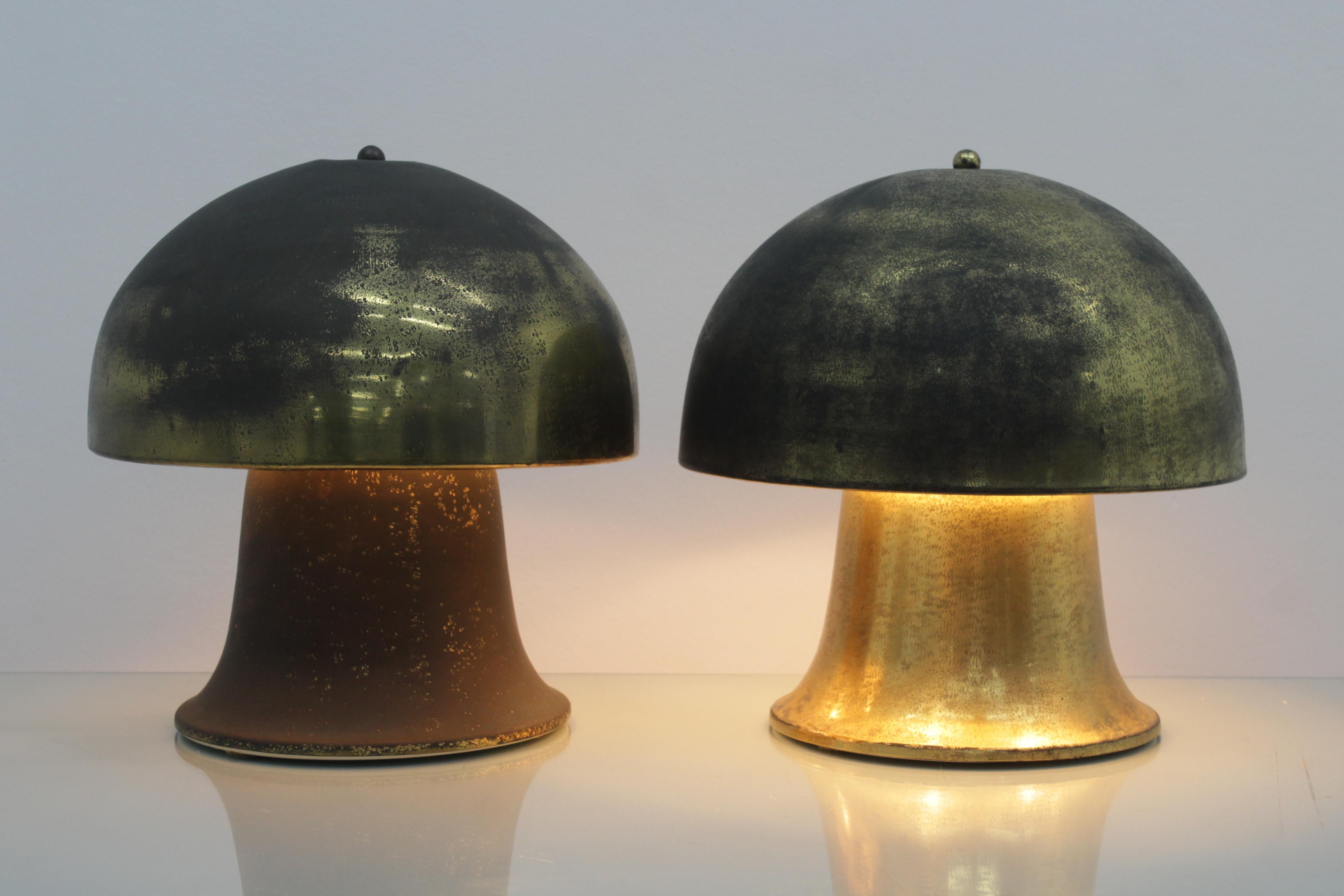 mod. „Notturno“ von  Frigerio di Desio, 2er-Set Tischlampe aus geätztem Messing, 70er-Jahre, Italien im Angebot 7