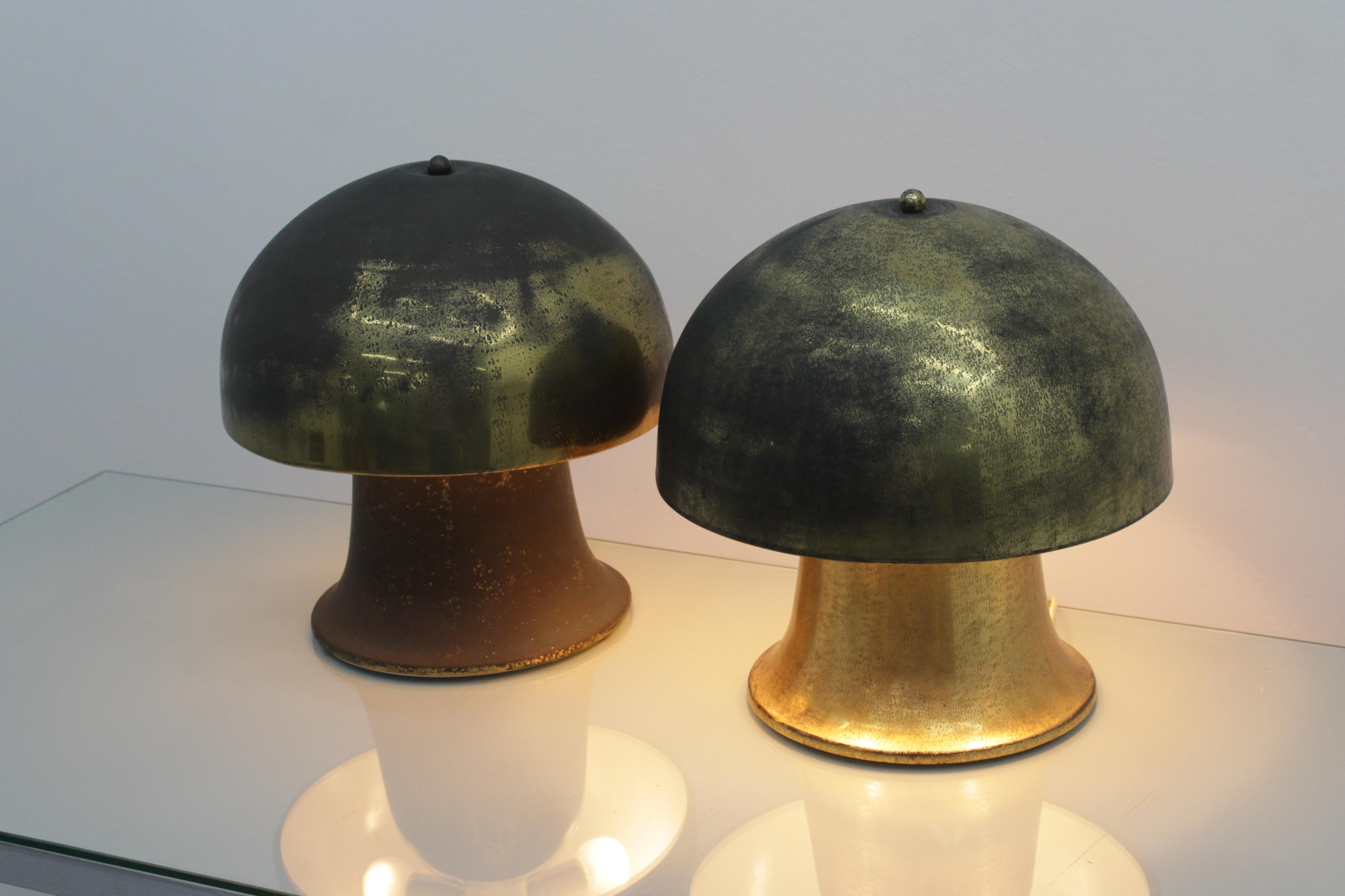 mod. „Notturno“ von  Frigerio di Desio, 2er-Set Tischlampe aus geätztem Messing, 70er-Jahre, Italien im Angebot 8