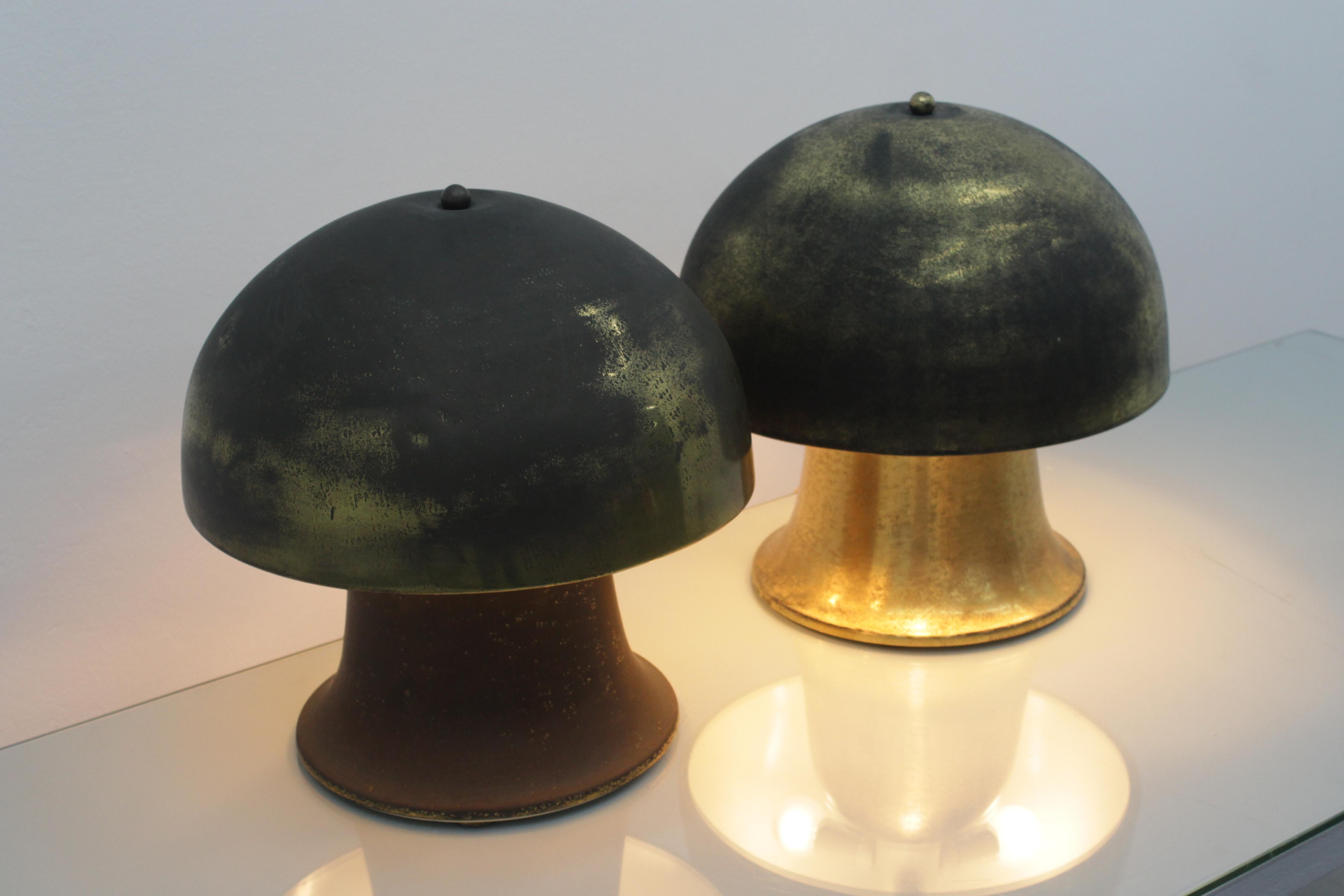 mod. „Notturno“ von  Frigerio di Desio, 2er-Set Tischlampe aus geätztem Messing, 70er-Jahre, Italien im Angebot 9