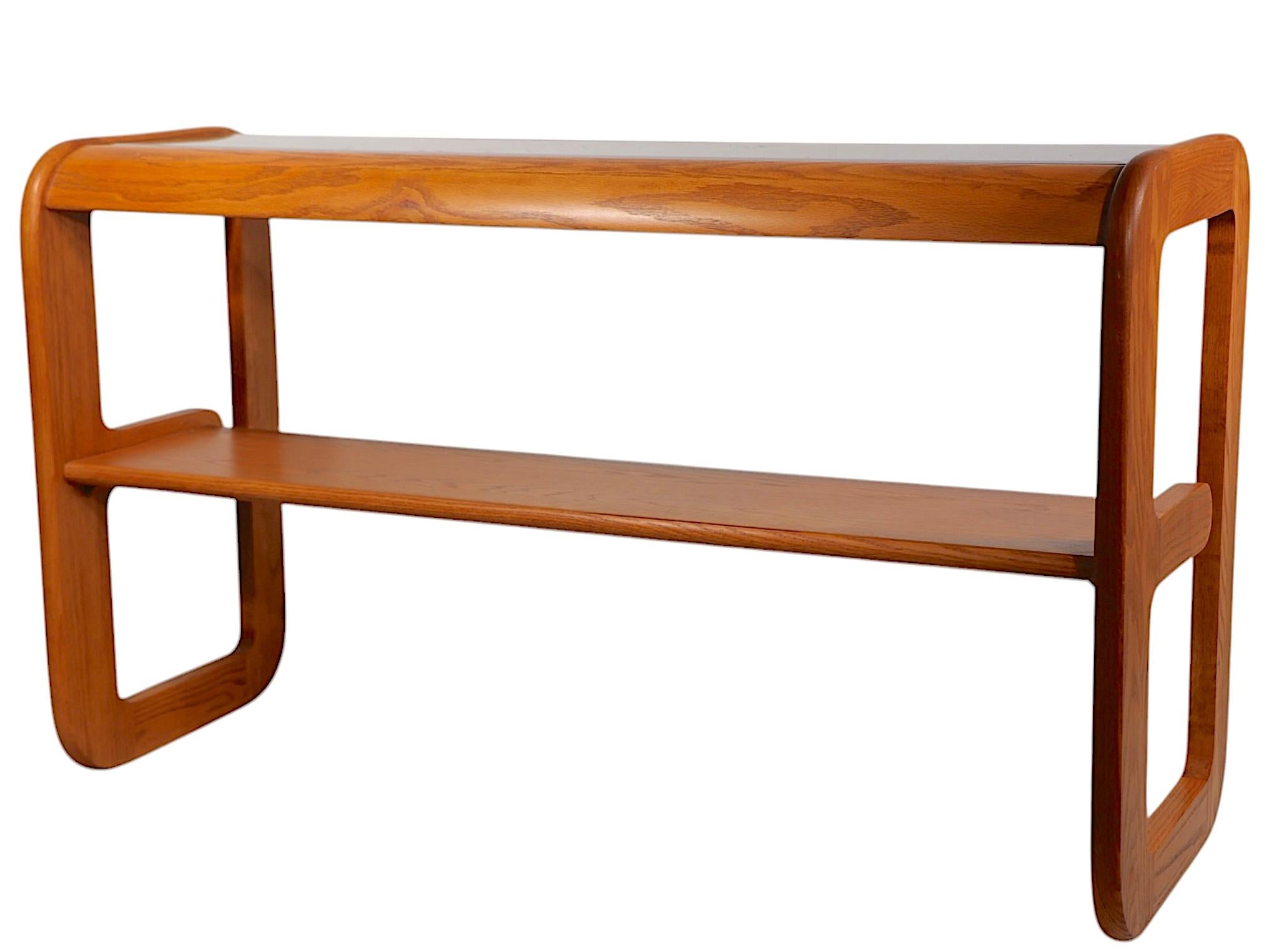 Mod Oak and Glass Console Table by Mersman in the style of Lou Hodges c 1970/80s For Sale 3