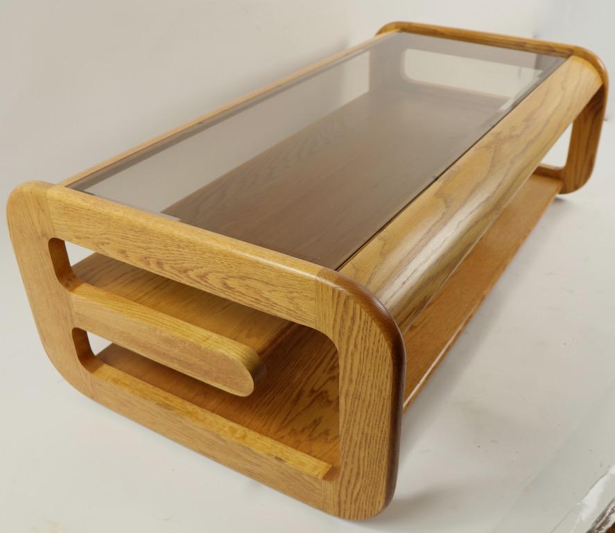 oak and glass coffee table