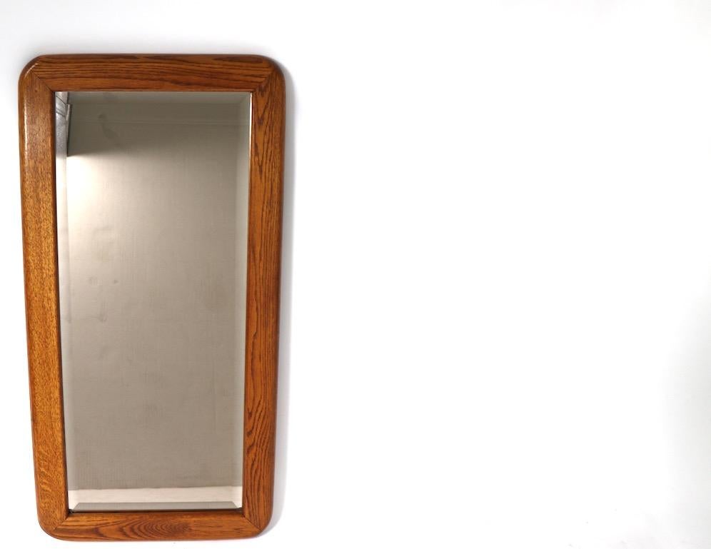 American Mod Oak Frame Bevelled Plate Glass Mirror