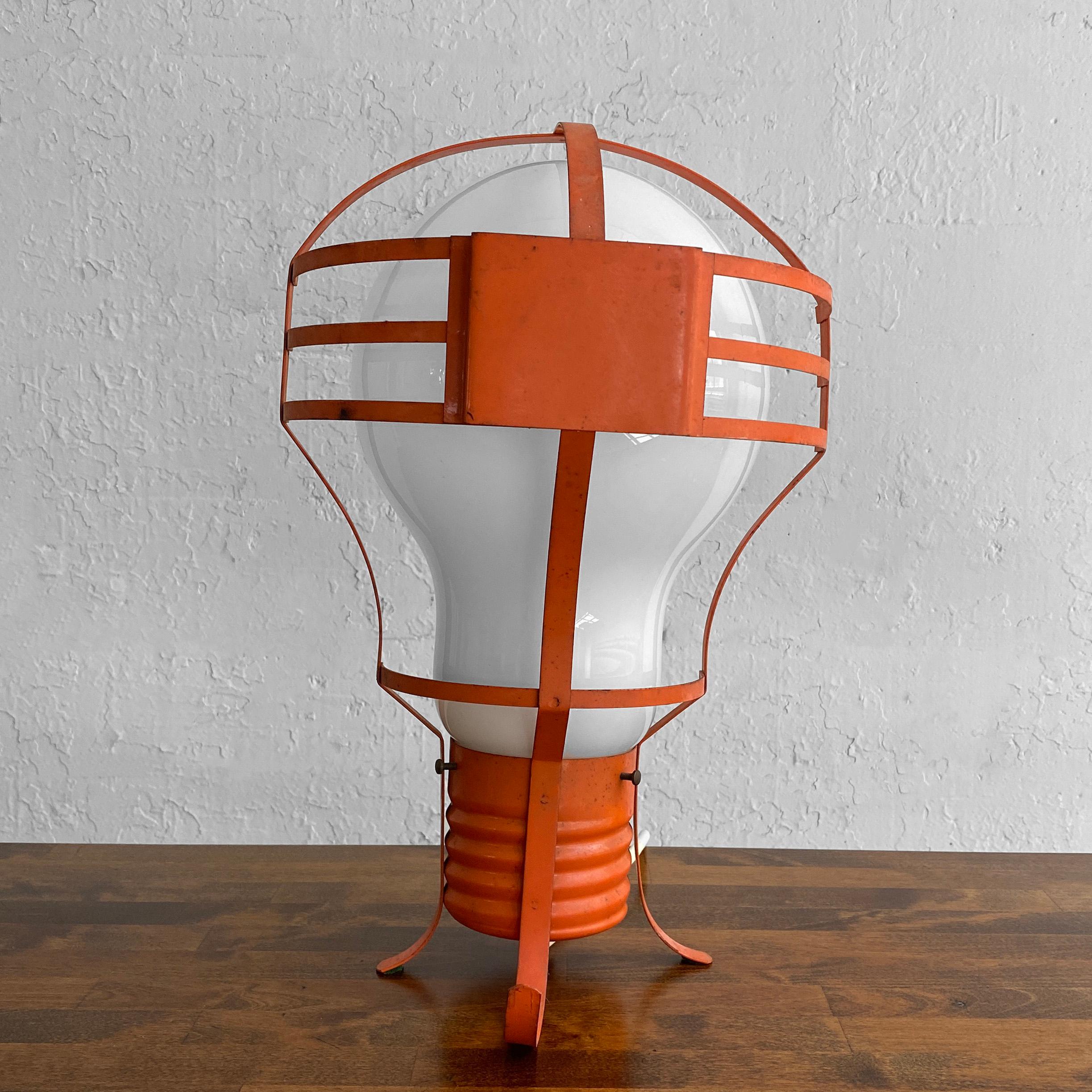 Metal Mod Oversized Pop Art Bulb Table Lamp For Sale