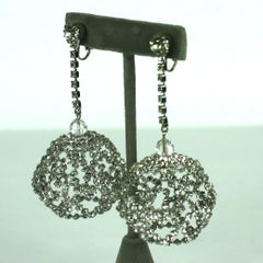 Mod Pave Heart Globe Earrings
