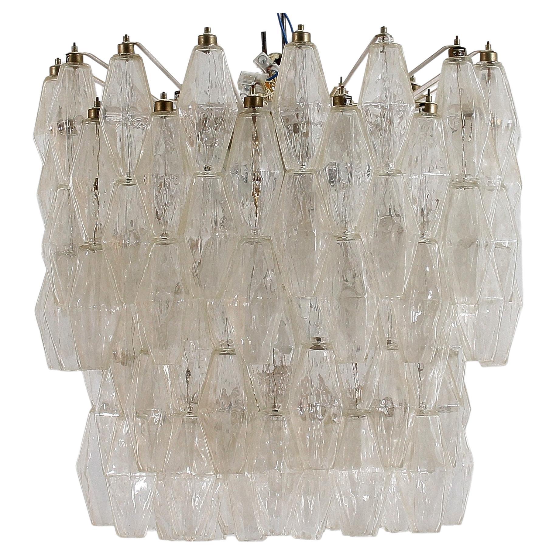 Mod. "Poliedri" Murano Glass Ceiling Lamp by C. Scarpa for Venini 1960s, Italy