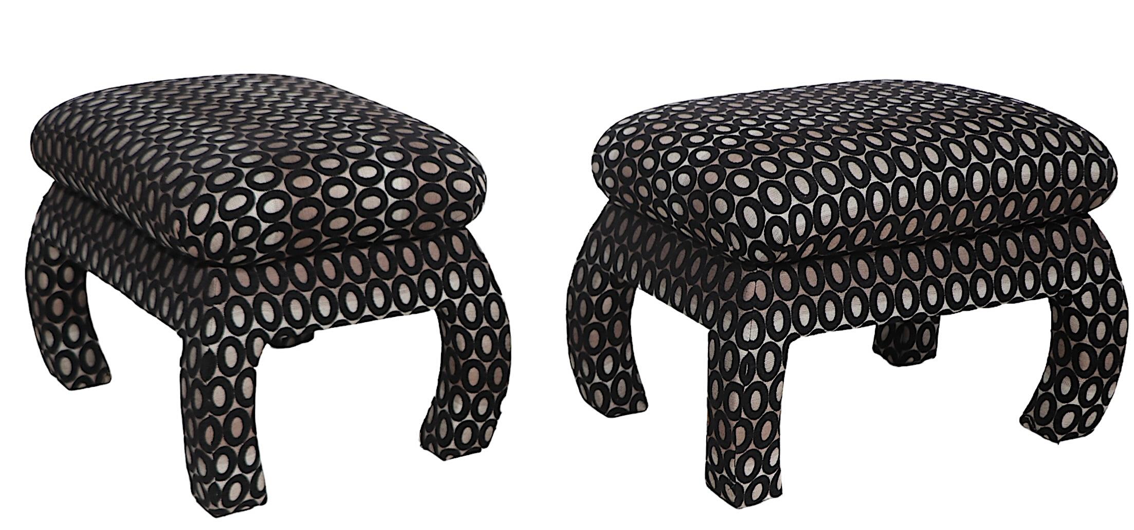 Mod Pr. of  Upholstered Stools Ottomans Benches c 1970/1980's  For Sale 4