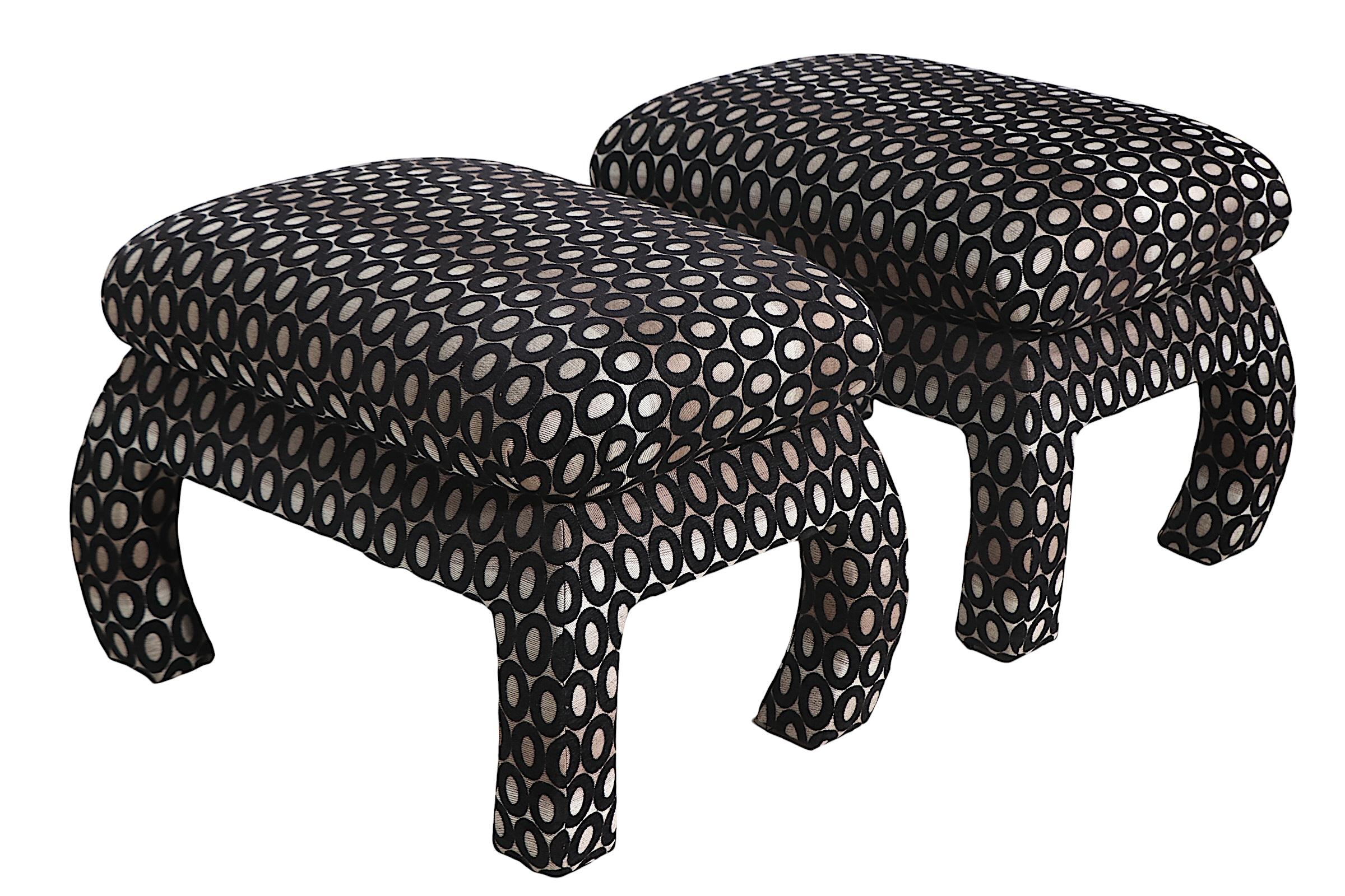 Mod Pr. of  Upholstered Stools Ottomans Benches c 1970/1980's  For Sale 1